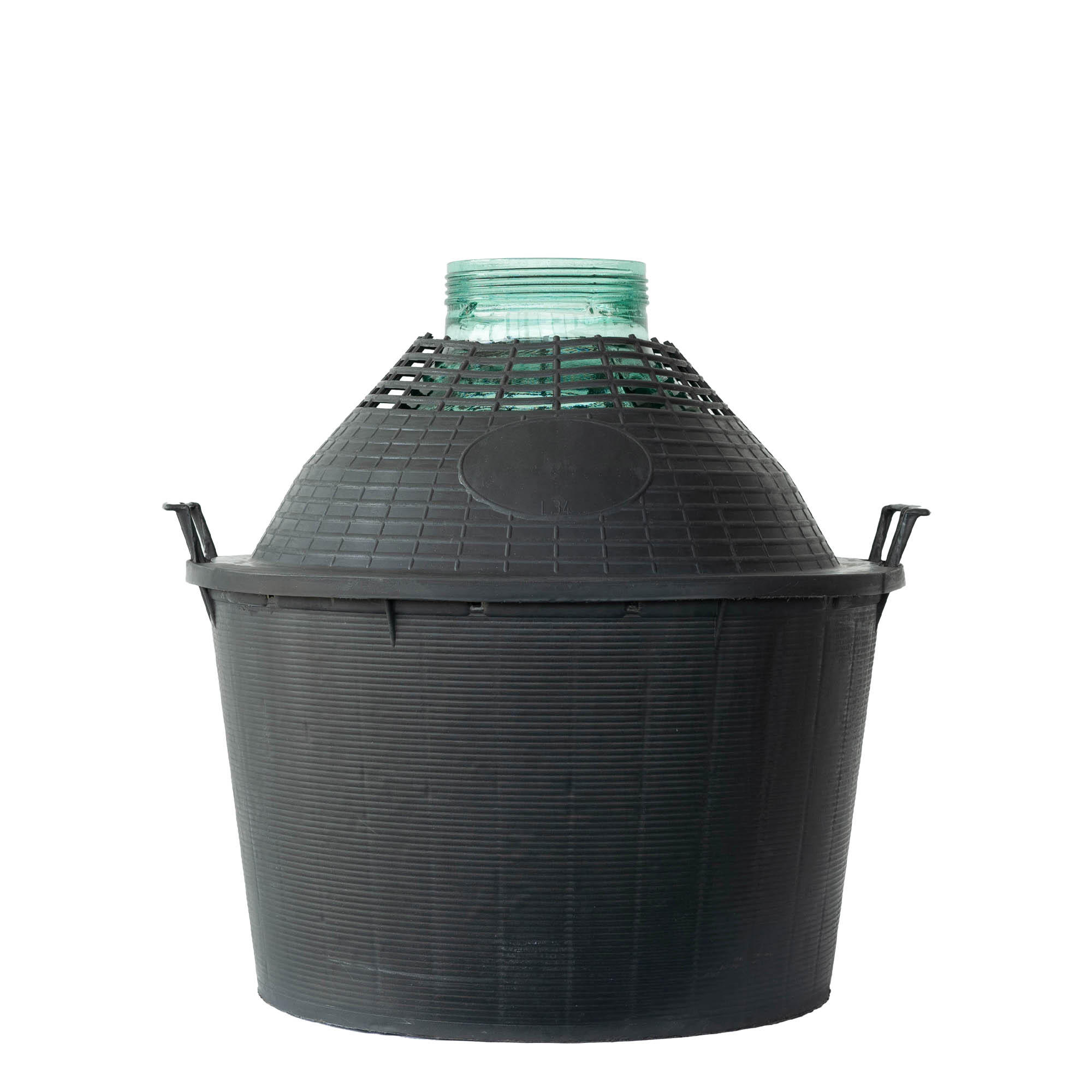 34 l ballonflaske, bredhalset, glas, åbning: Skruelåg