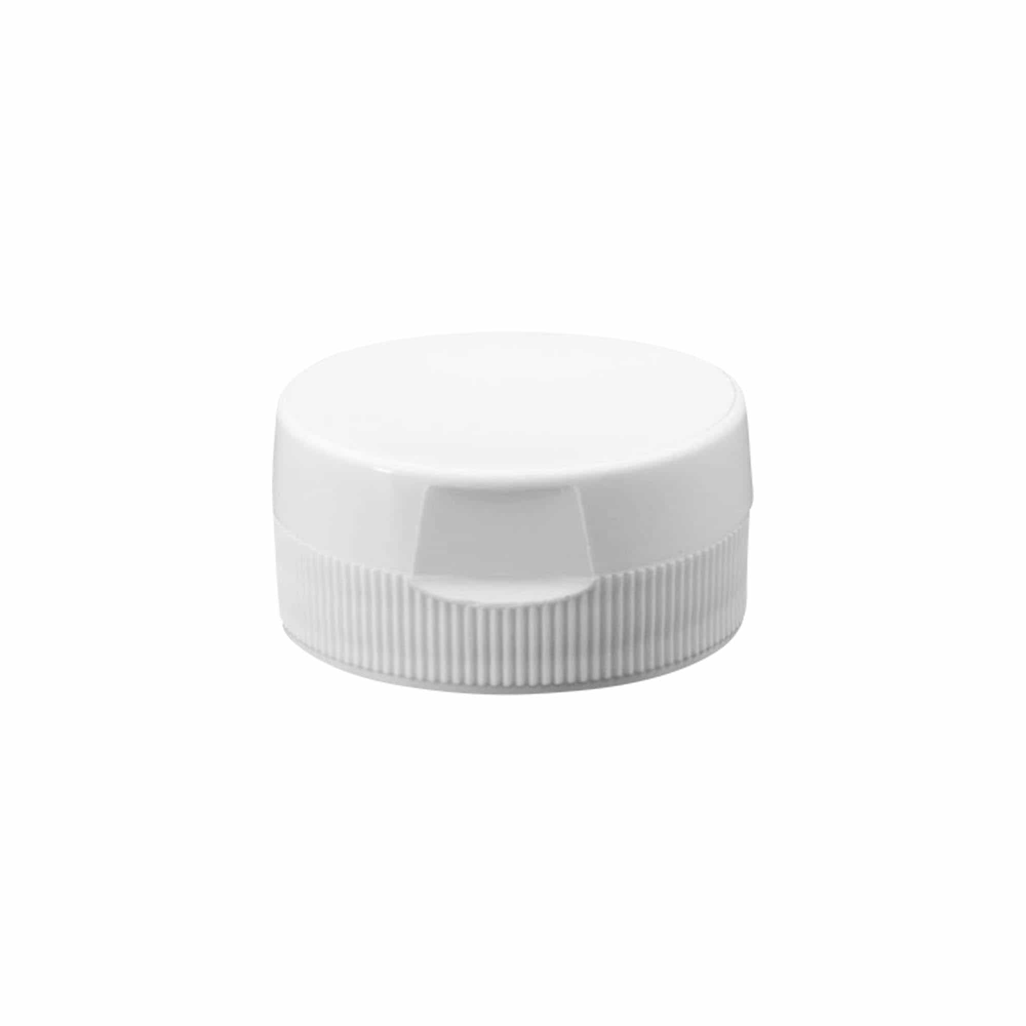 Skruelåg klaphængsel, PP-plast, hvid, til åbning: GPI 38/400 Skruelåg klaphængsel, PP-plast, hvid, til åbning: GPI 38/400