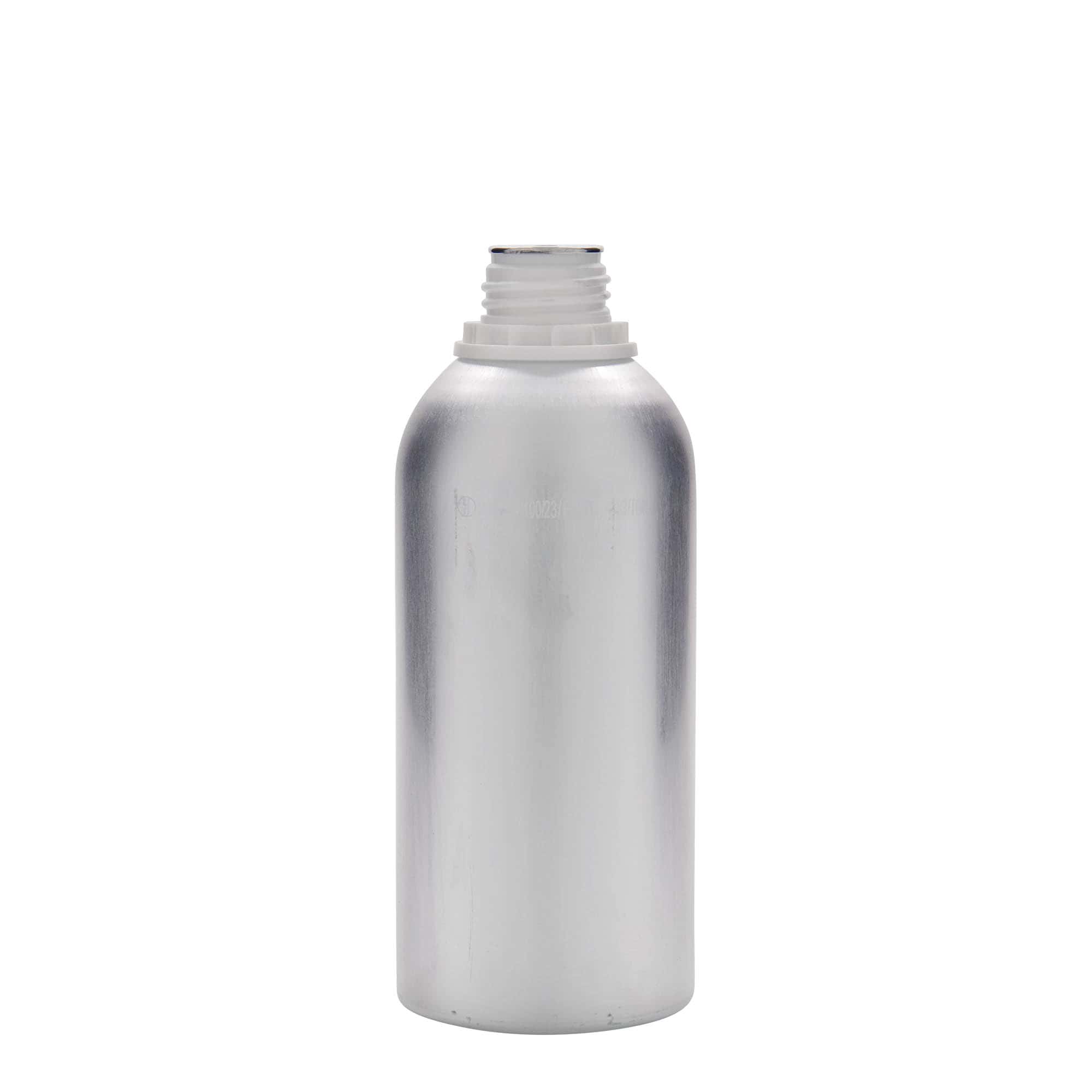 625 ml aluminiumsflaske, metal, sølv, åbning: DIN 32