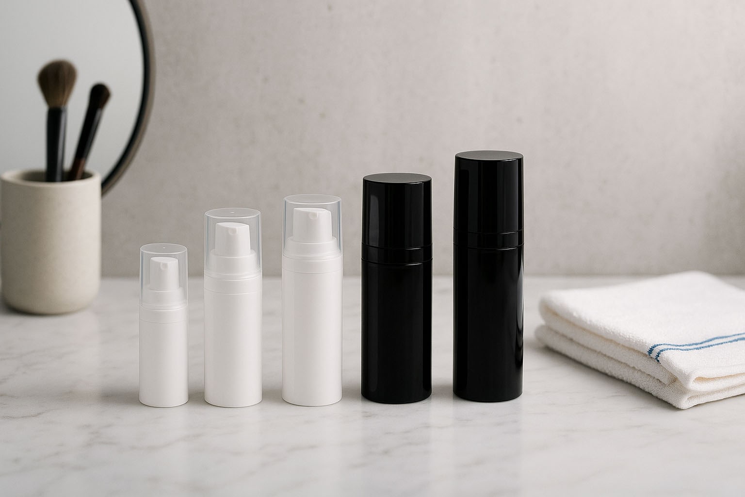 Airless hoved Micro guldkant + hvid, blank stikprop