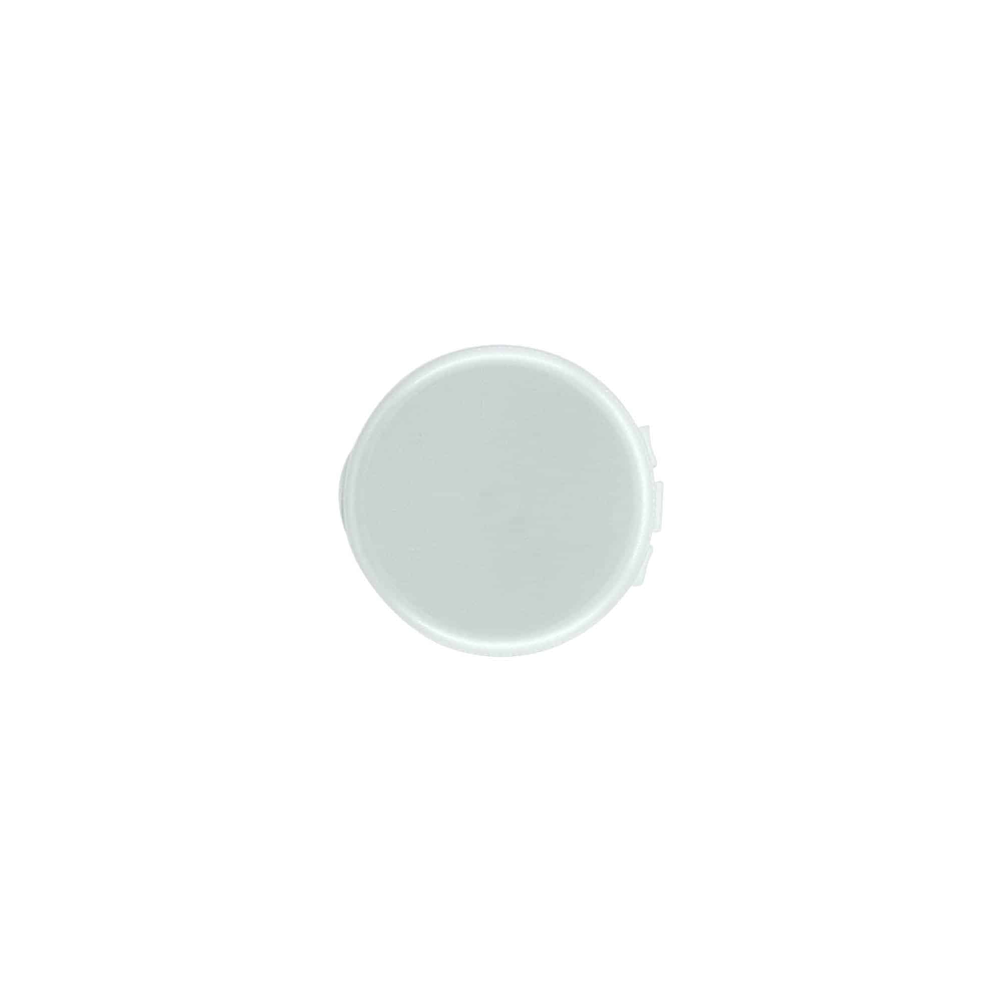 Skruelåg klaphængsel, PP-plast, sølv, til åbning: 24/410