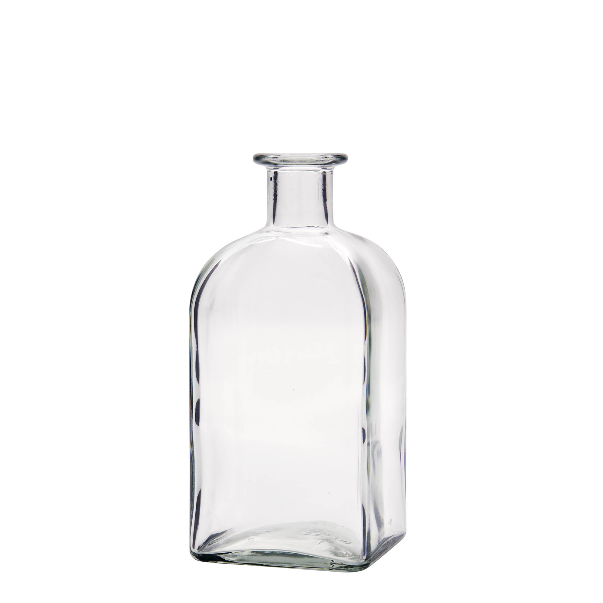 500 ml glasflaske Apotheker Carré, firkantet, åbning: kork