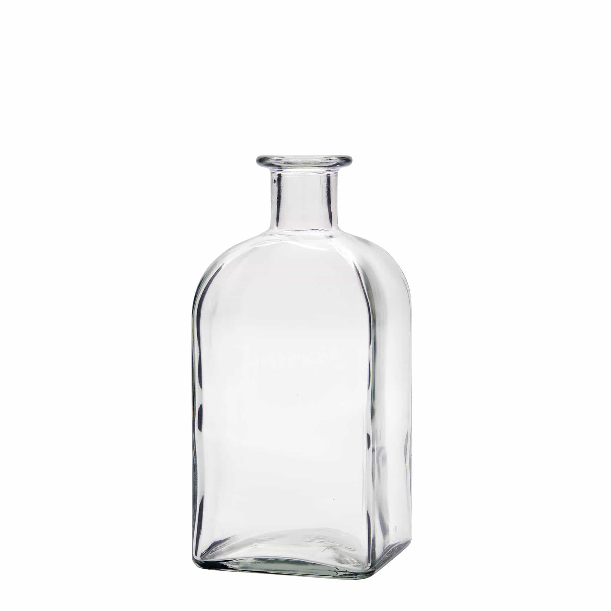 500 ml glasflaske Apotheker Carré, firkantet, åbning: kork