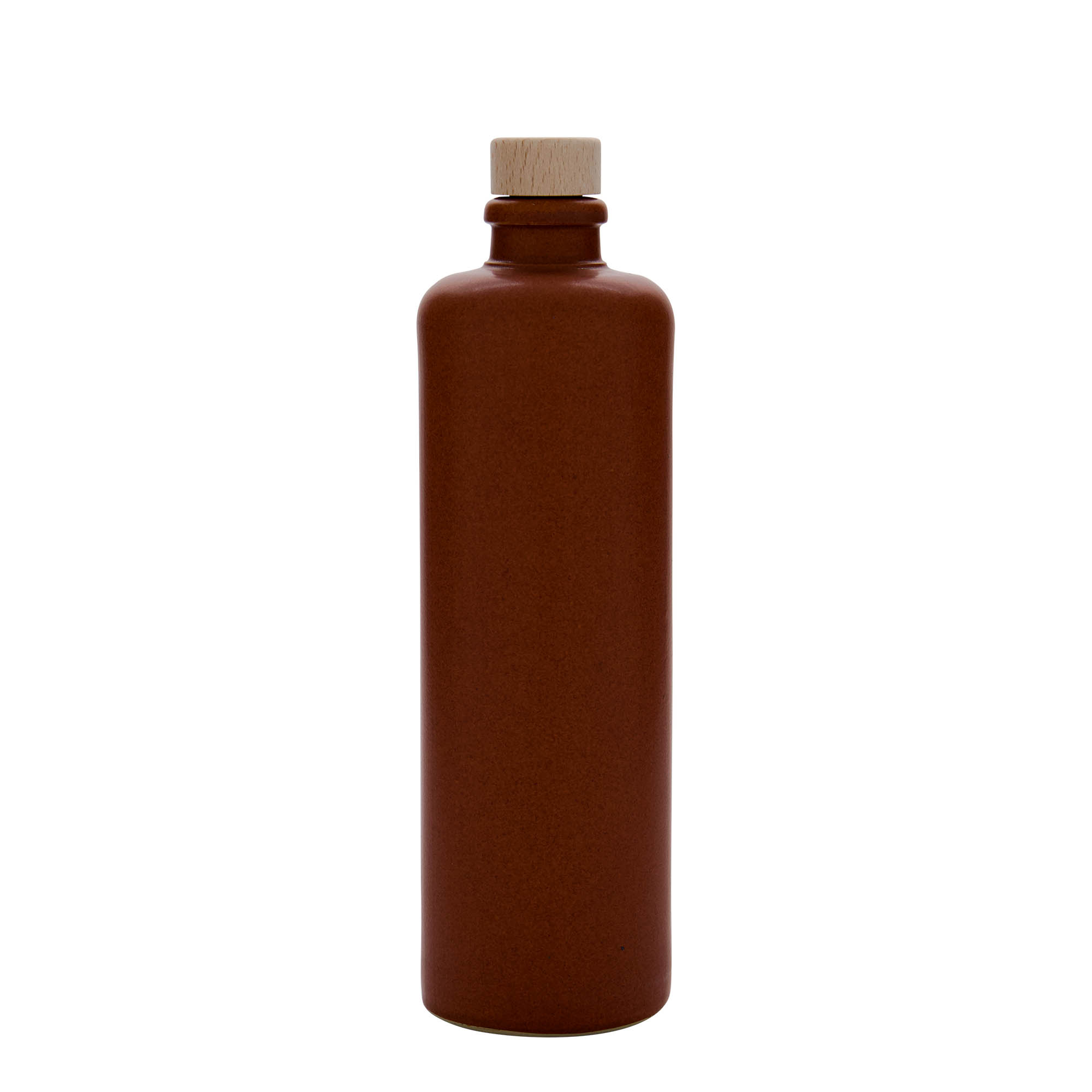 500 ml tonkrukke, stentøj, rødbrun, munding: kork