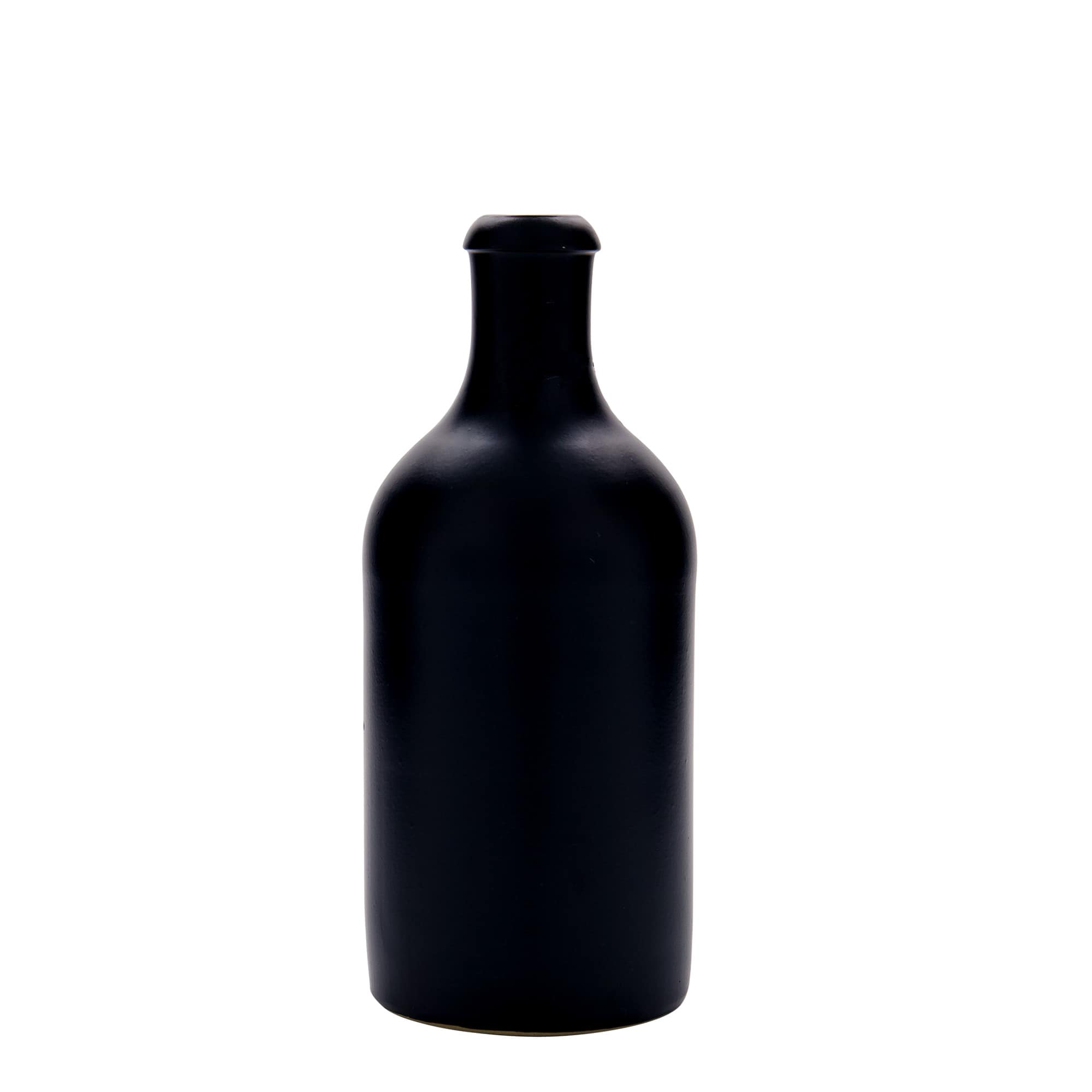 500 ml tonkrukke, stentøj, sort, munding: klemme lukning