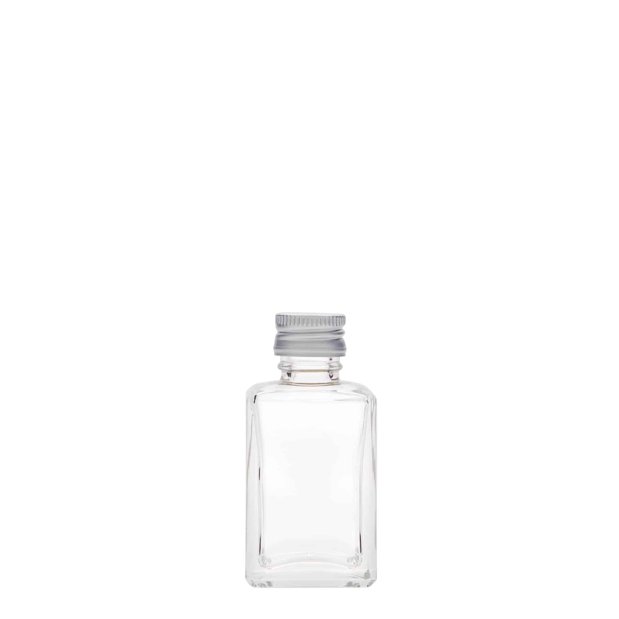 30 ml glasflaske »Tamme«, firkantet, åbning: PP 18