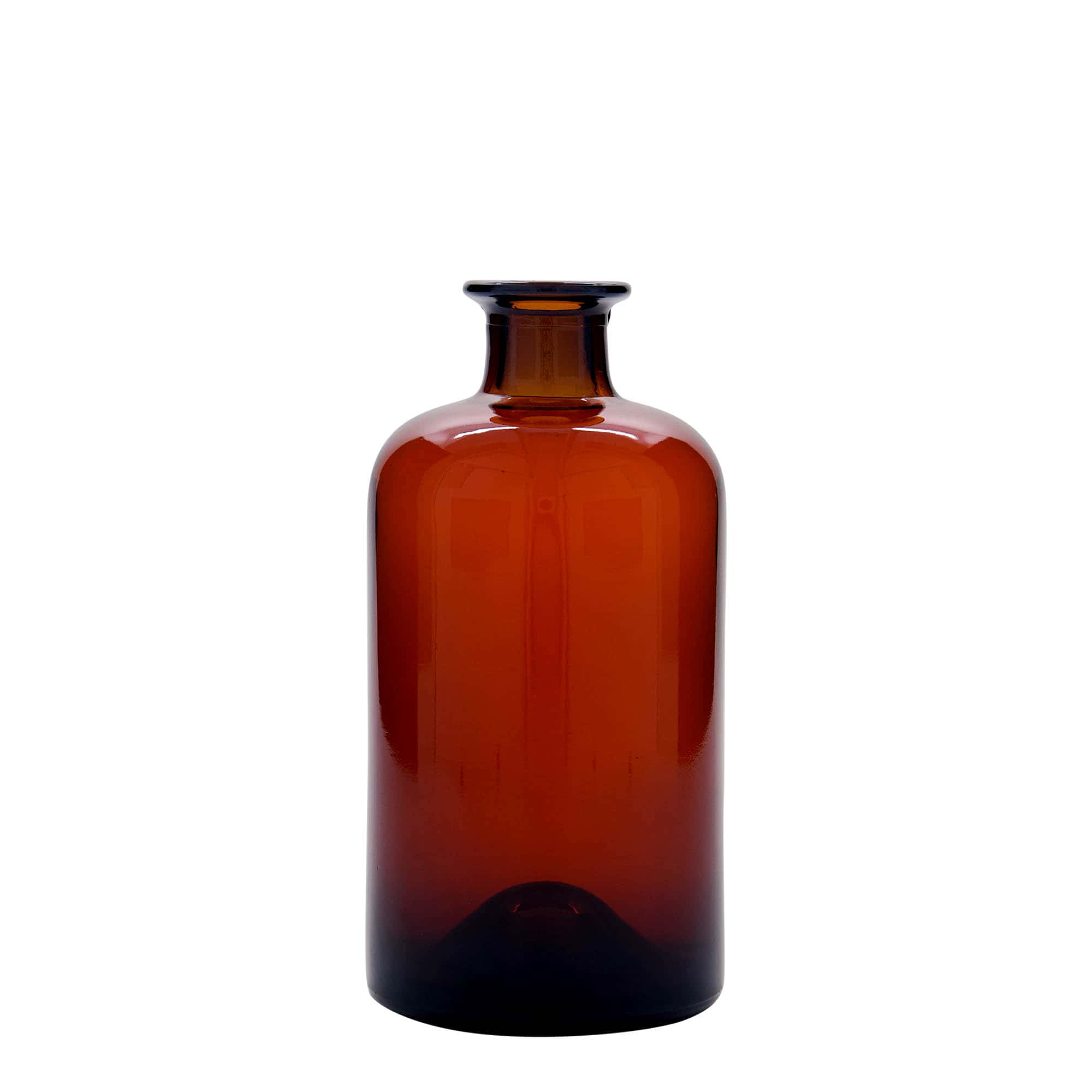 500 ml glasflaske apoteker, brun, åbning: kork