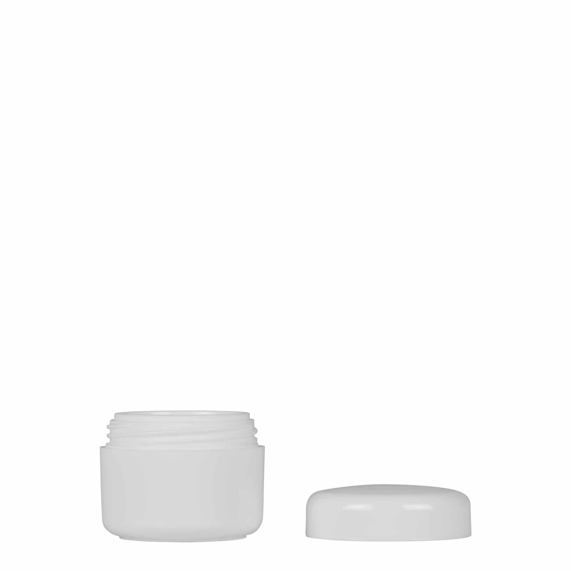 5 ml plastikdåse 'Bianca', PP, hvid, åbning: skruelåg