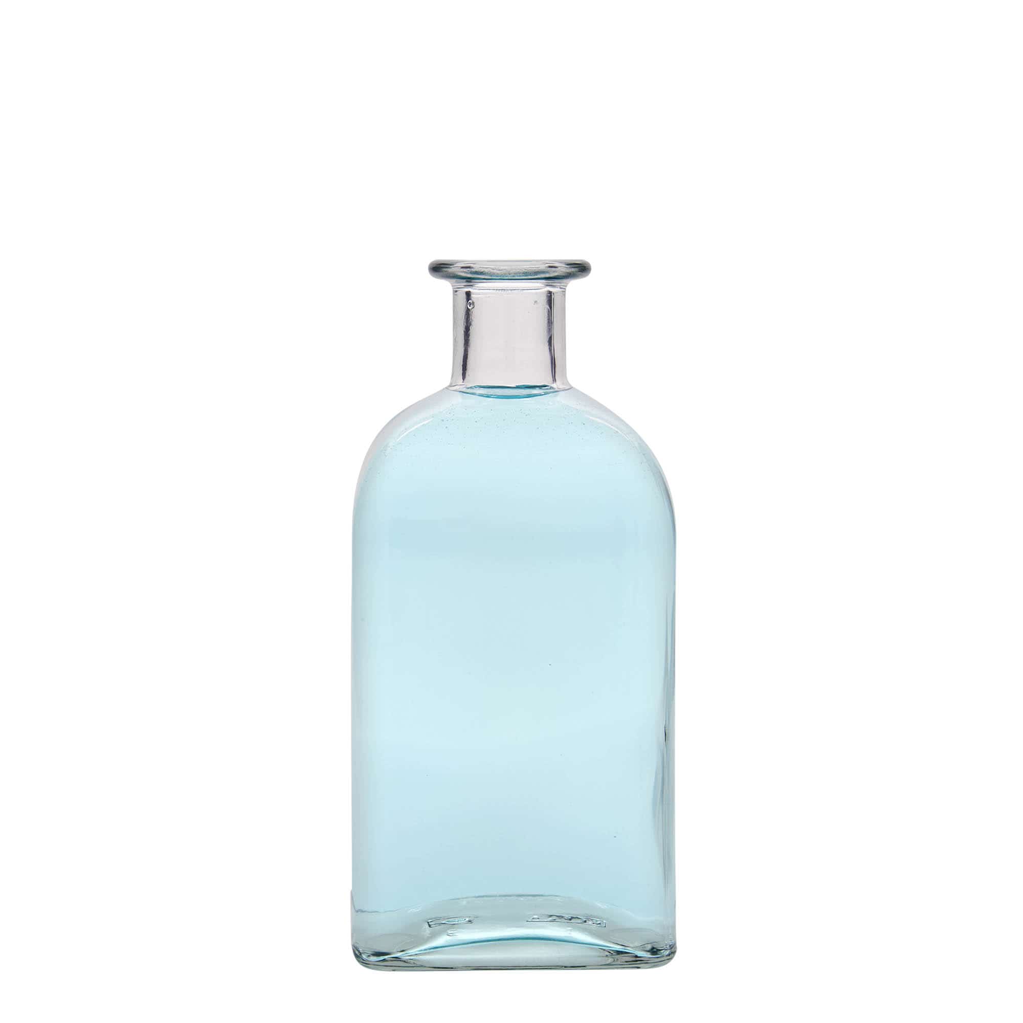 500 ml glasflaske apoteker 'Carré', kvadratisk, åbning: Kork