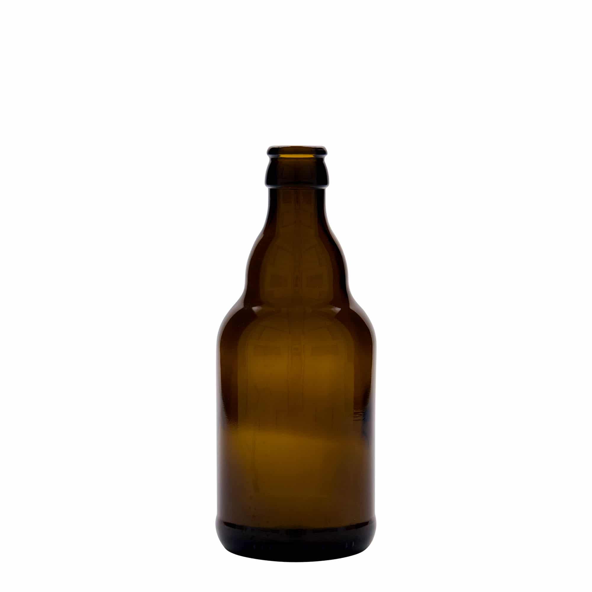 330 ml ølflaske 'Steinie', glas, brun, åbning: Kronekapsel 330 ml ølflaske 'Steinie', glas, brun, åbning: Kronekapsel