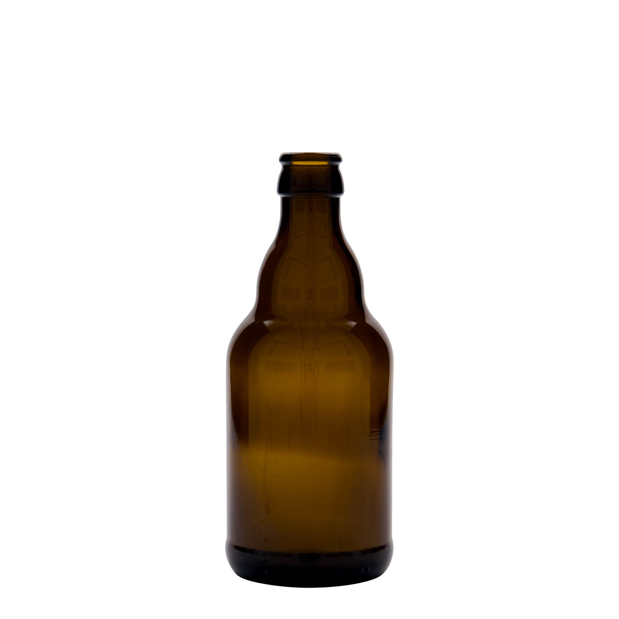330 ml ølflaske 'Steinie', glas, brun, åbning: kronkapsel