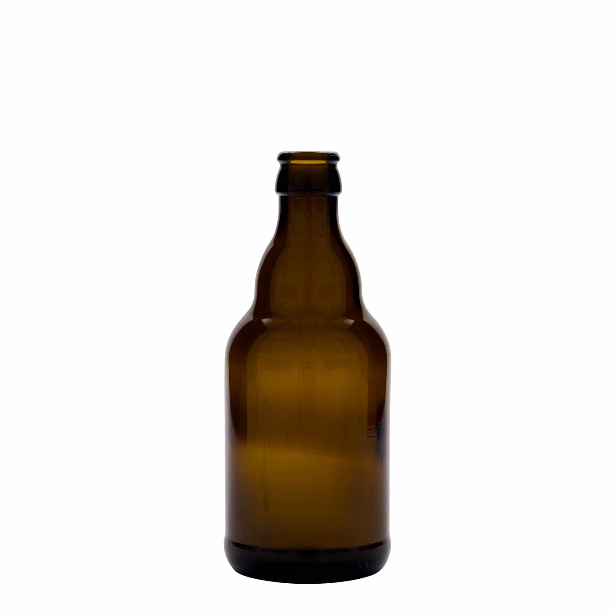 330 ml ølflaske 'Steinie', glas, brun, åbning: kronkapsel