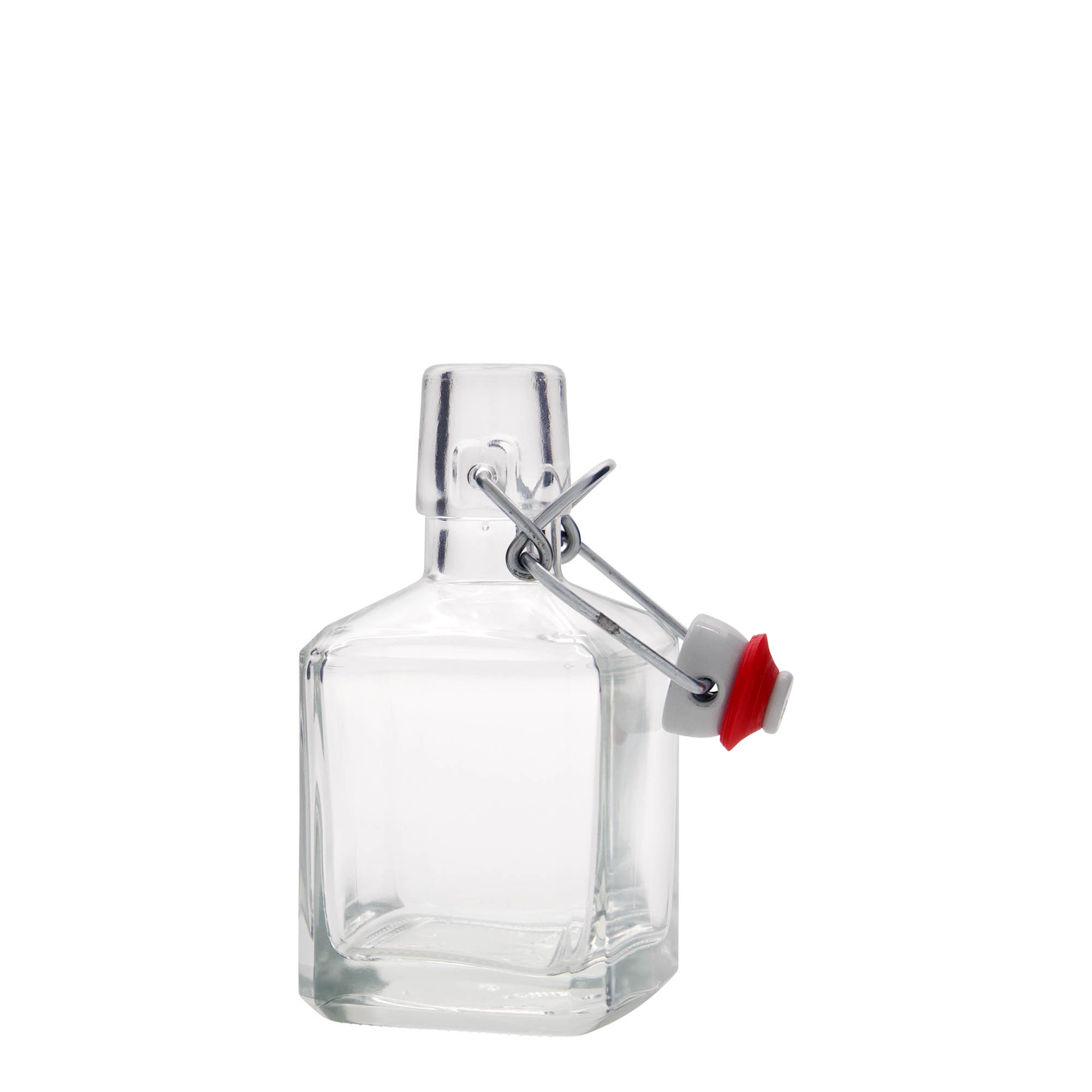 200 ml glasflaske 'Kubica', firkantet, åbning: patentprop