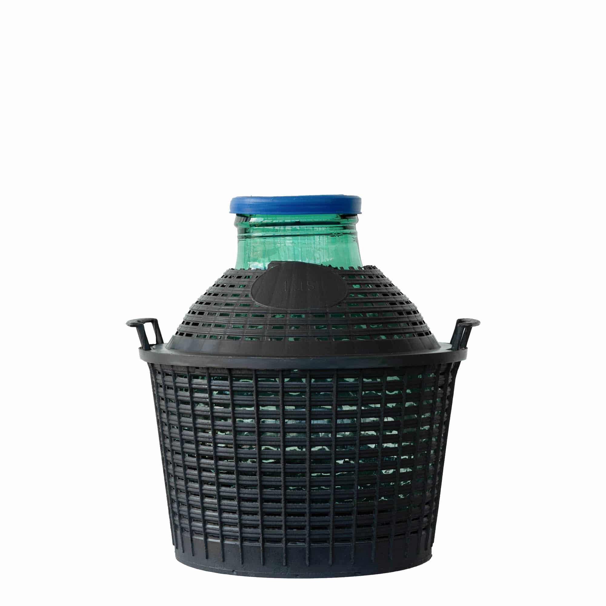 15 l ballonflaske med vid hals, glas, åbning: pålægslåg