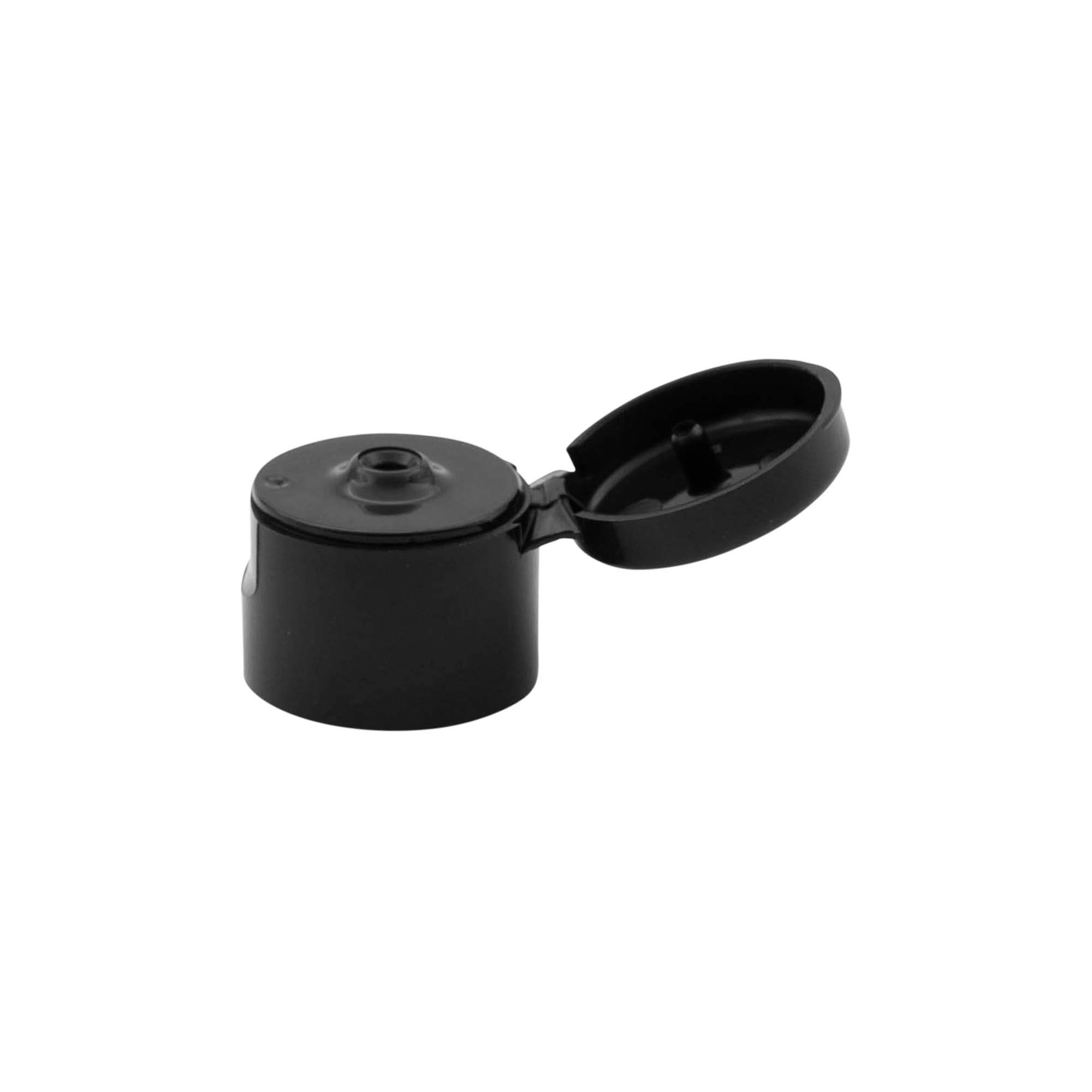 Skruelåg med klapled, PP-plast, sort, til åbning: 20/410 Skruelåg med klapled, PP-plast, sort, til åbning: 20/410