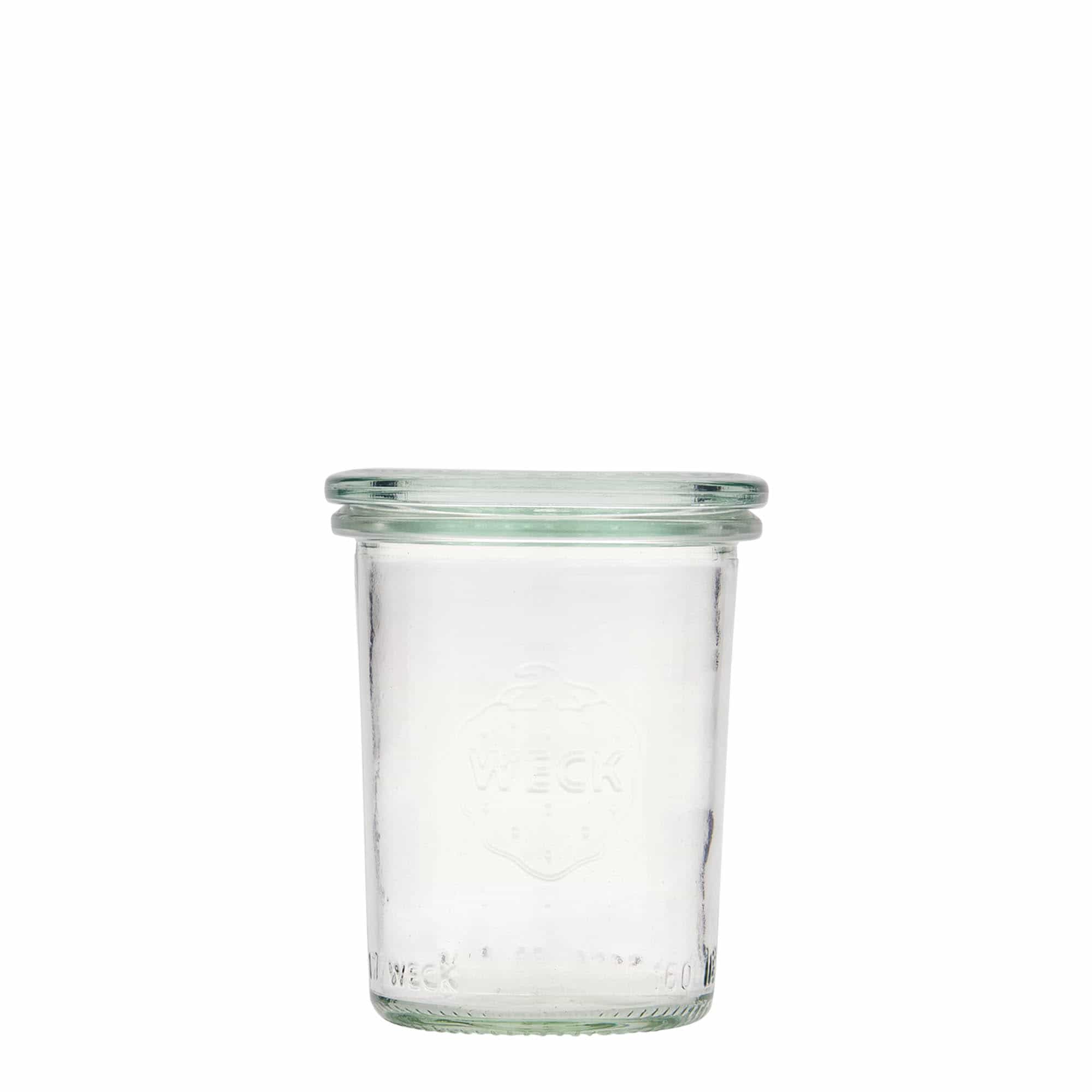 160 ml cylindrisk WECK-sylteglas, åbning: Rund kant 160 ml cylindrisk WECK-sylteglas, åbning: Rund kant