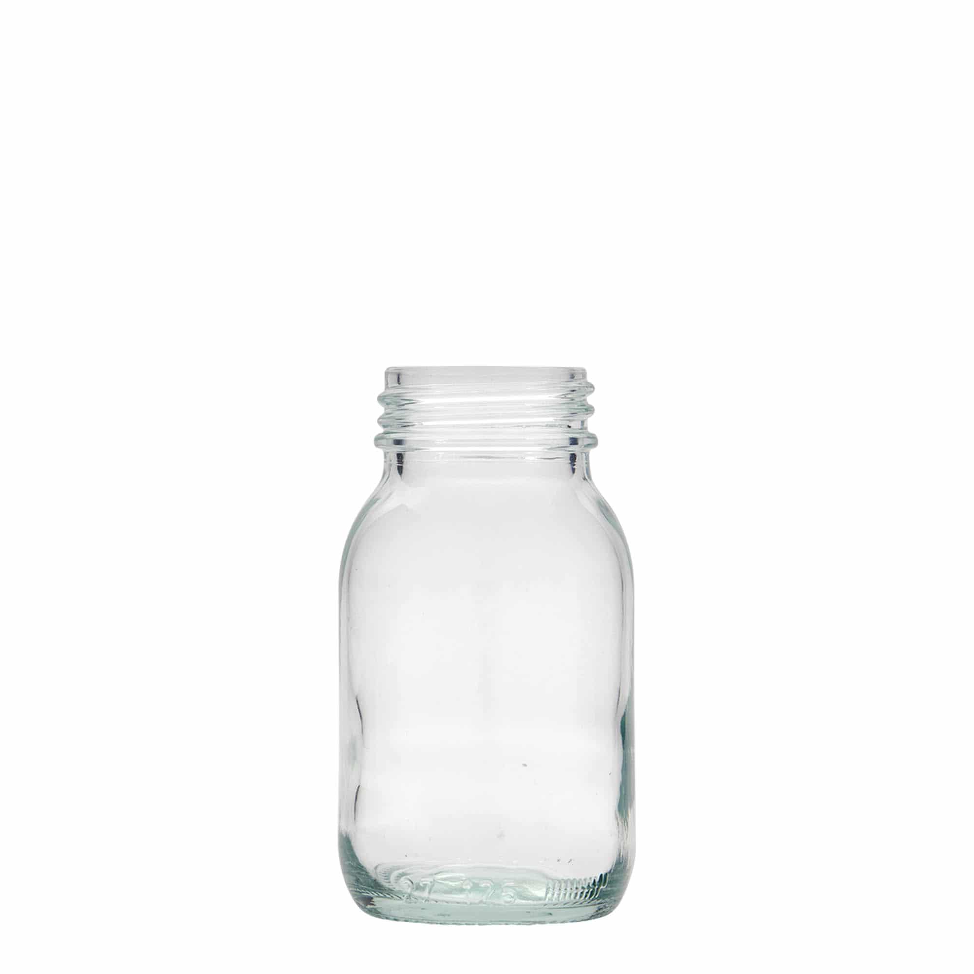 125 ml bredhalset glas, åbning: DIN 40