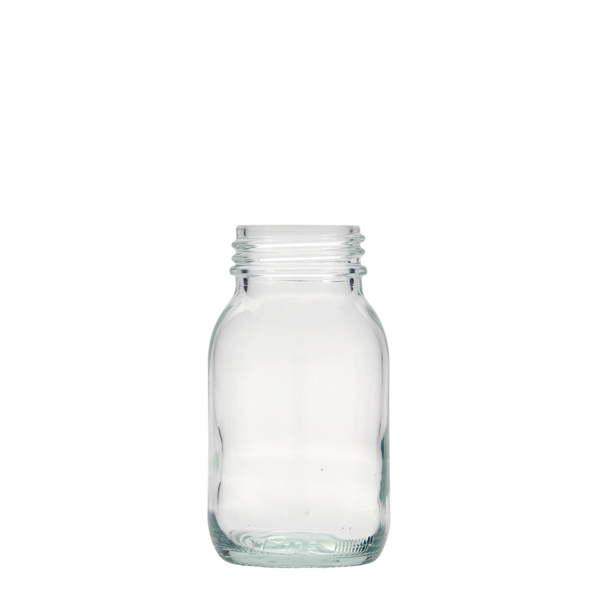 125 ml bredhalsglas, åbning: DIN 40 125 ml bredhalsglas, åbning: DIN 40