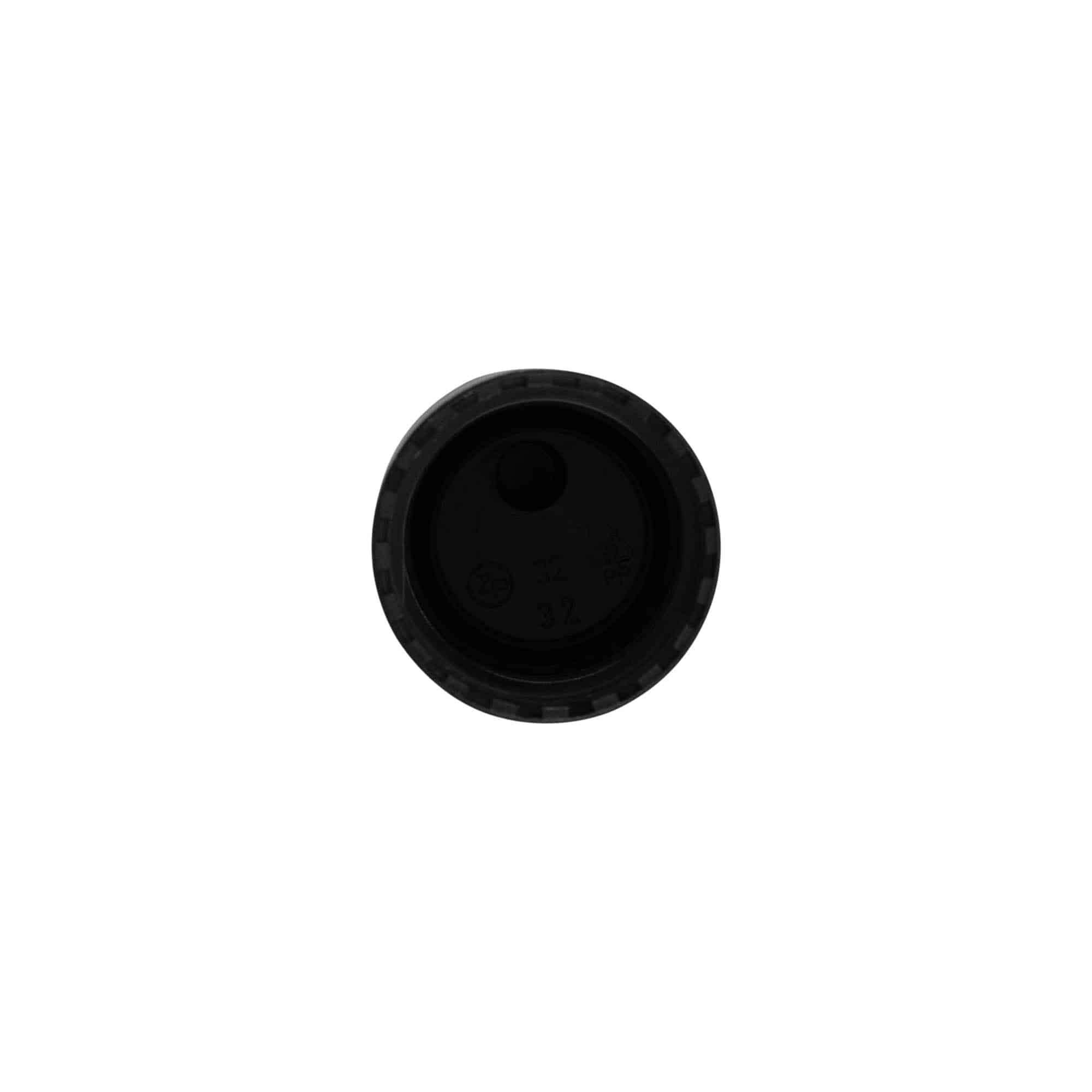 Skruelåg Disc Top, PP-plast, sort, til åbning: 24/410