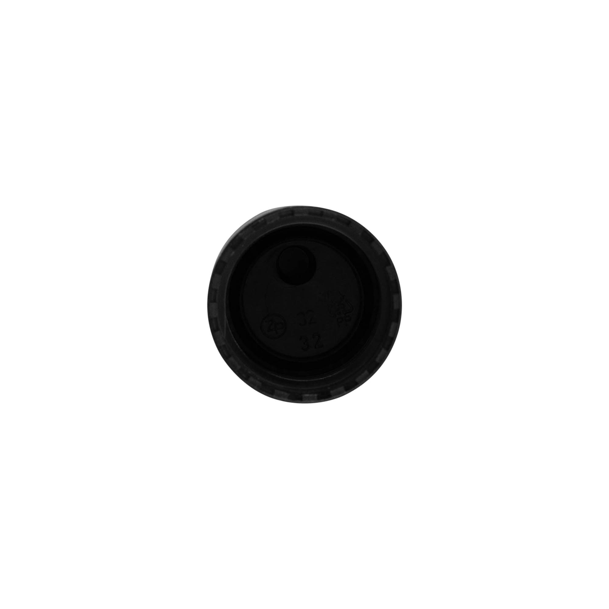 Skruelåg Disc Top, PP-plast, sort, til åbning: 24/410
