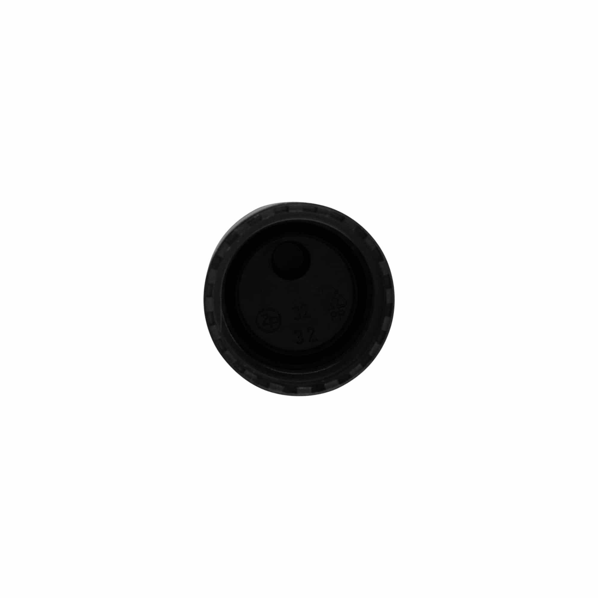 Skruelåg Disc Top, PP-plast, sort, til munding: 24/410