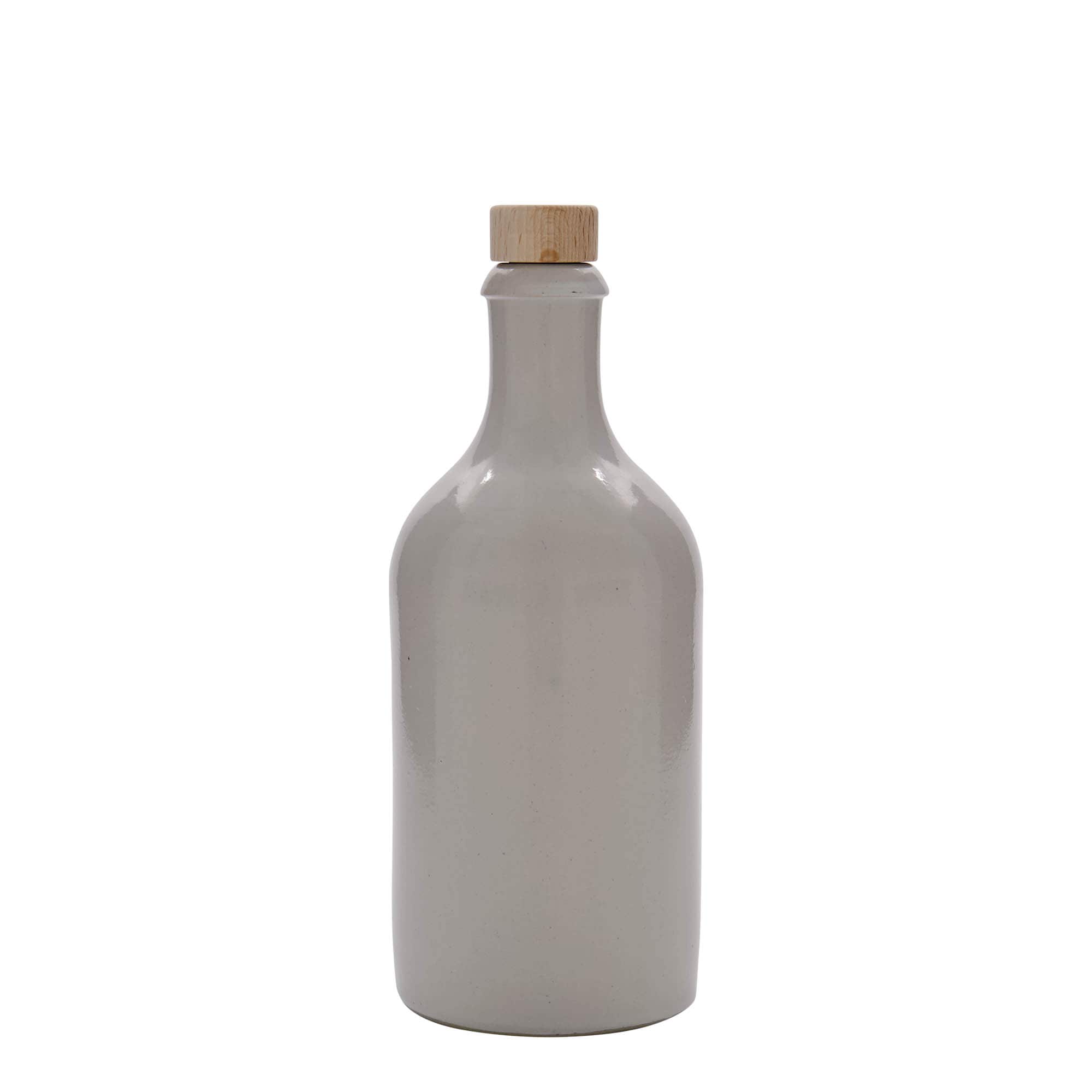 500 ml tonkrukke, stentøj, hvid, åbning: kork