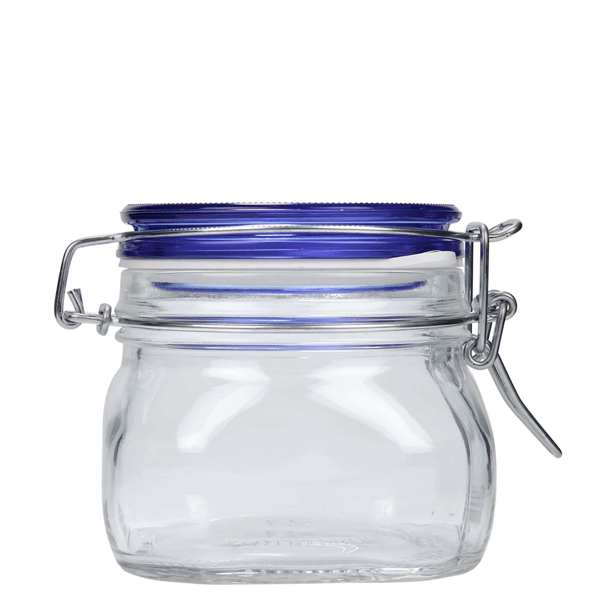 500 ml patentglas 'Fido', Blue Top, kvadratisk, åbning: Patentlåg 500 ml patentglas 'Fido', Blue Top, kvadratisk, åbning: Patentlåg