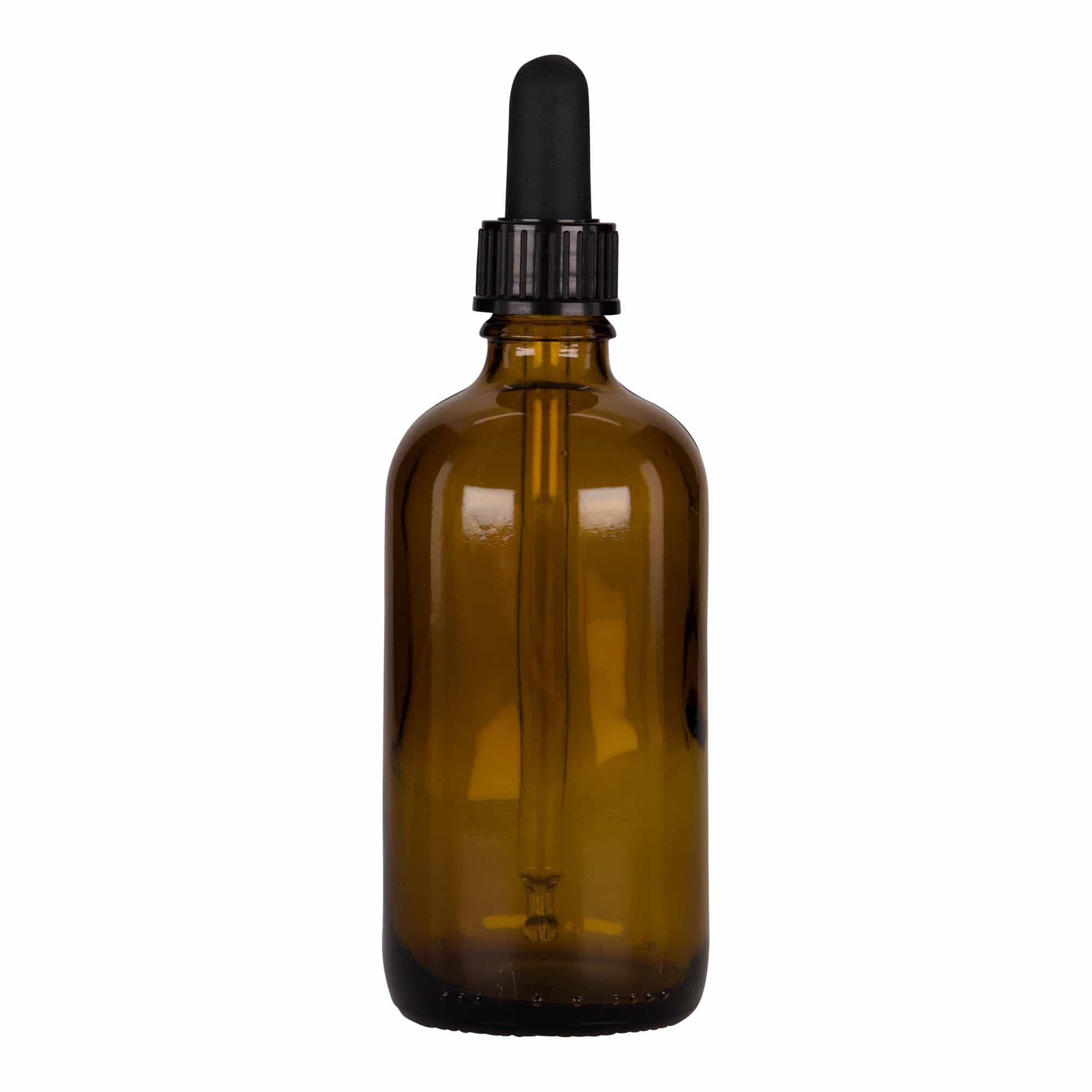 100 ml pipetteflaske medicin, glas, brun-sort, åbning: DIN 18