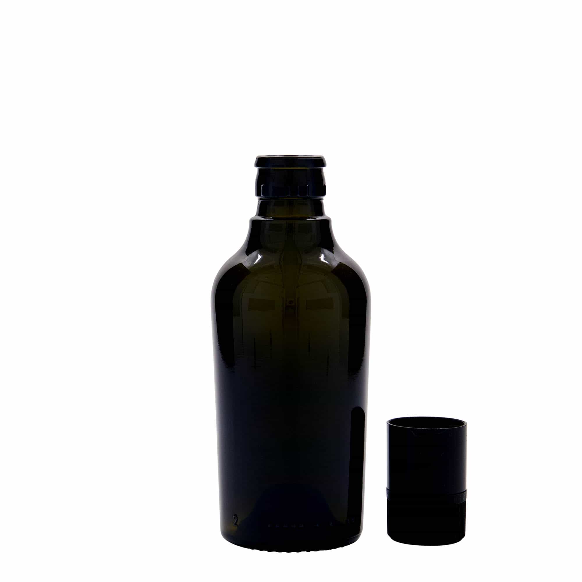 250 ml eddike-/olieflaske 'Oleum', glas, antikgrøn, munding: DOP