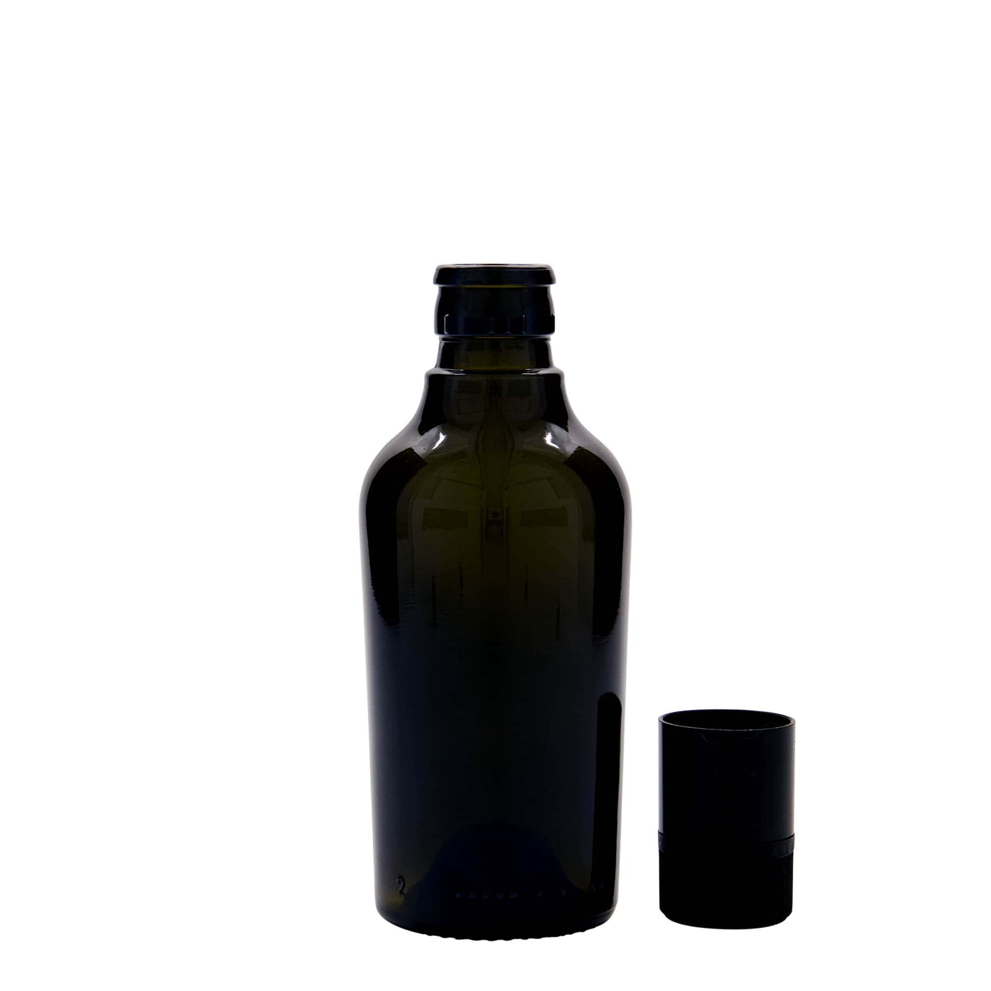 250 ml eddike-/olieflaske »Oleum«, glas, antikgrøn, munding: DOP