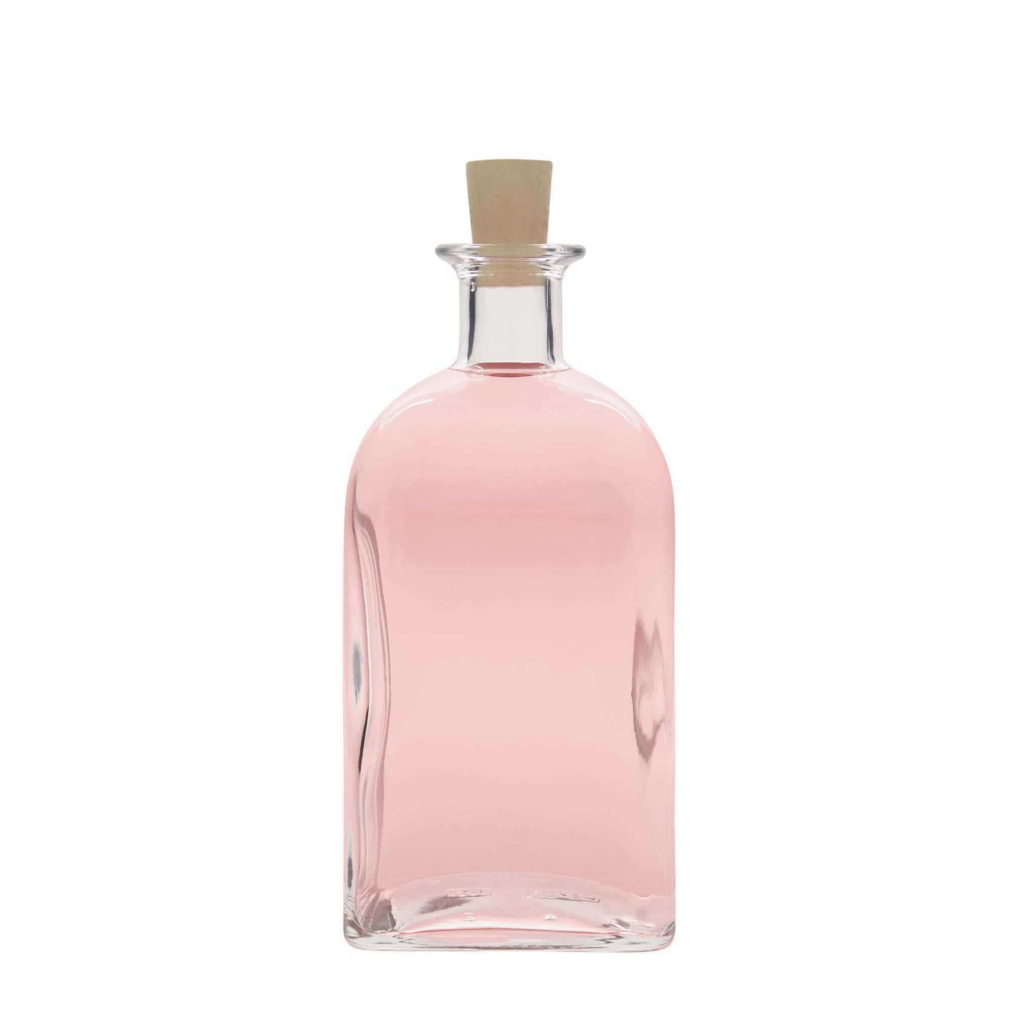 700 ml glasflaske apoteker Carré, firkantet, åbning: kork