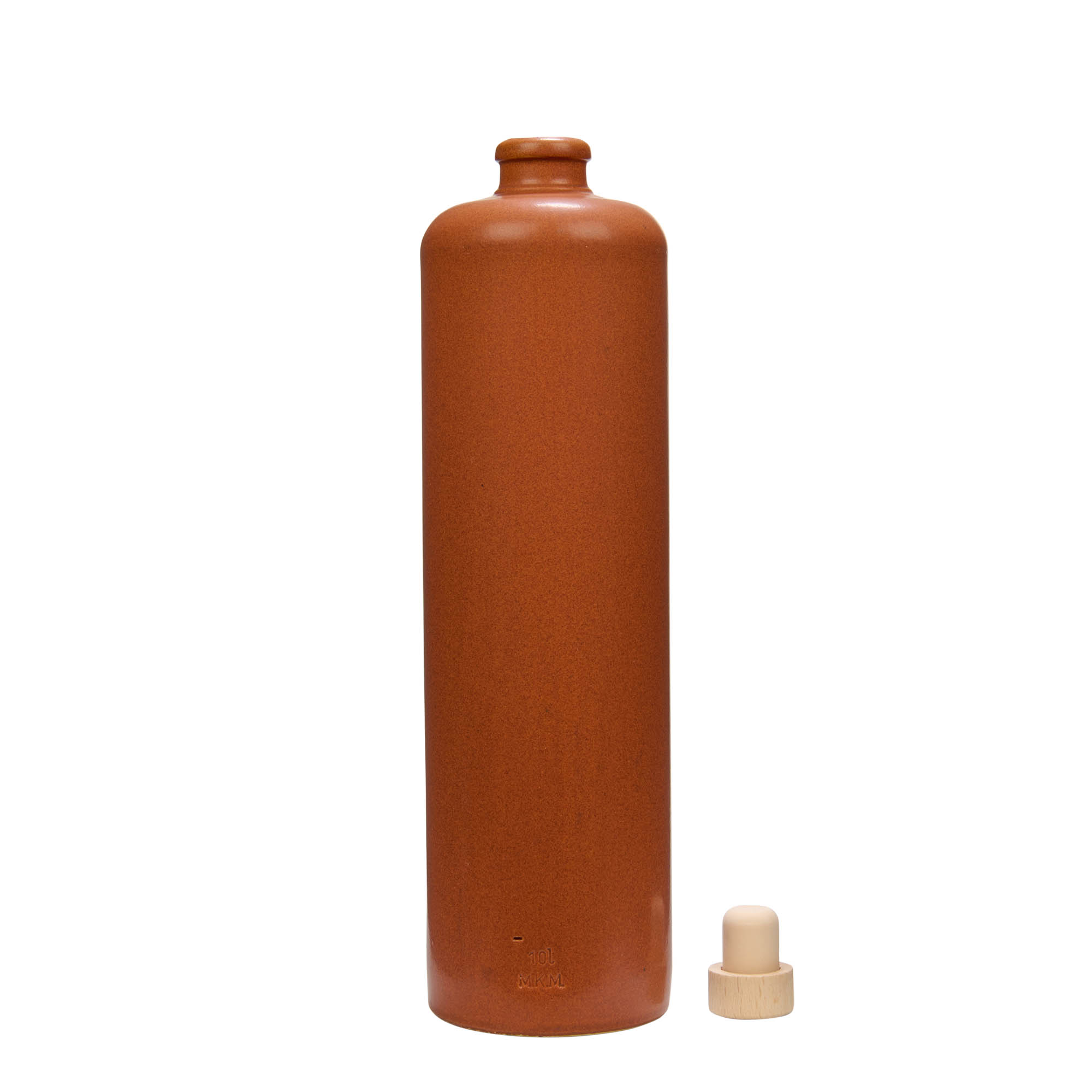 1.000 ml tonkrukke, stentøj, rødbrun, åbning: kork 1.000 ml tonkrukke, stentøj, rødbrun, åbning: kork