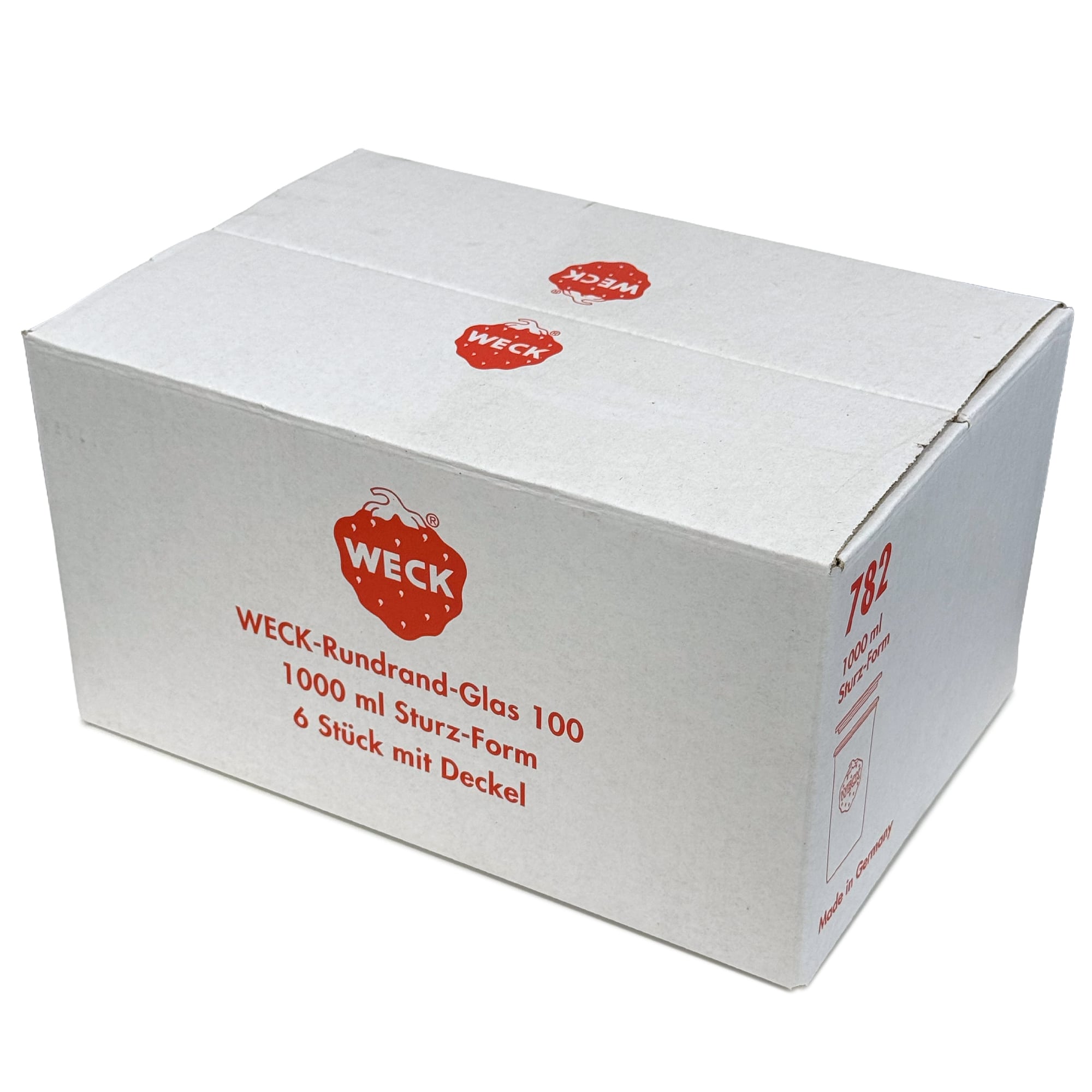 6x 1000 ml WECK-sturzgas med glaslåg RR 100