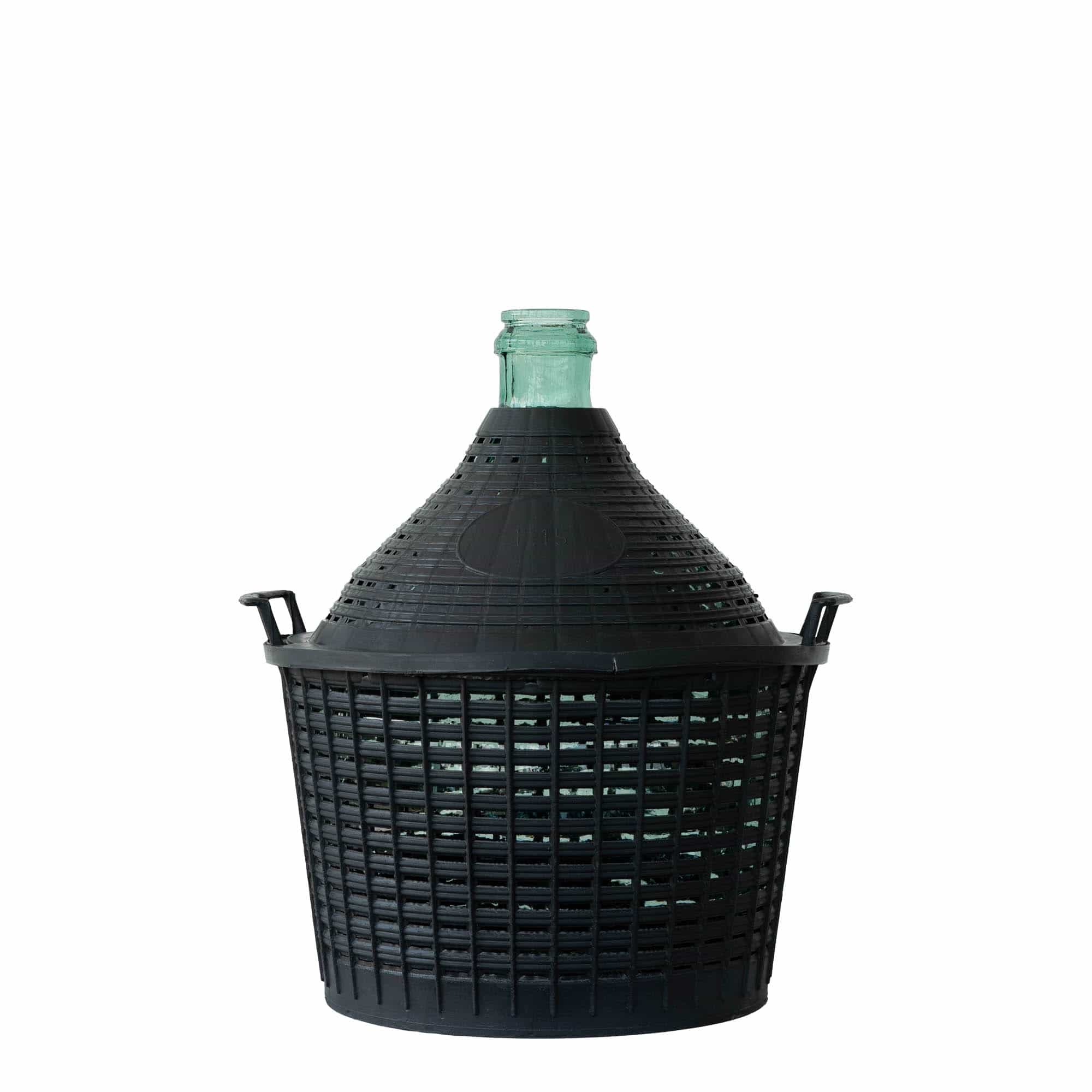 15 l ballonflaske med smal hals, glas, åbning: påsætning af låg