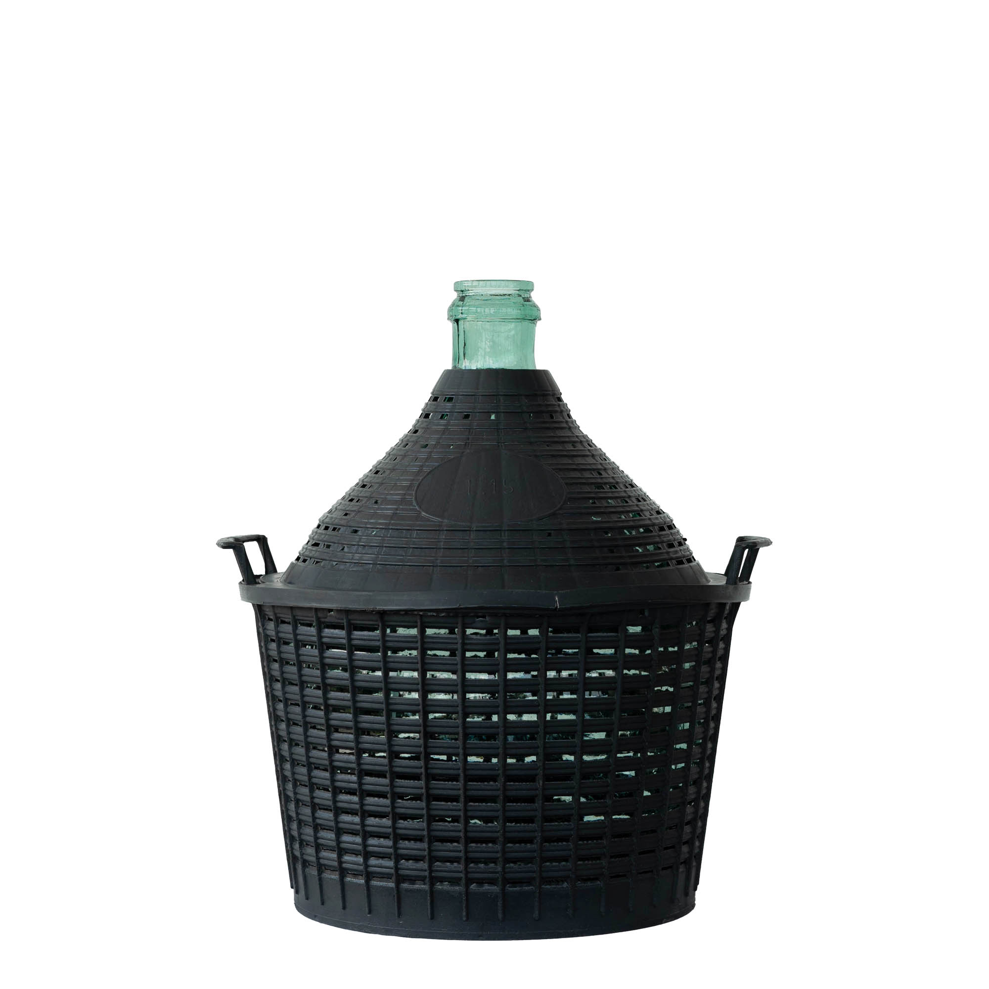 15 l ballonflaske med smal hals, glas, åbning: påsætning af låg