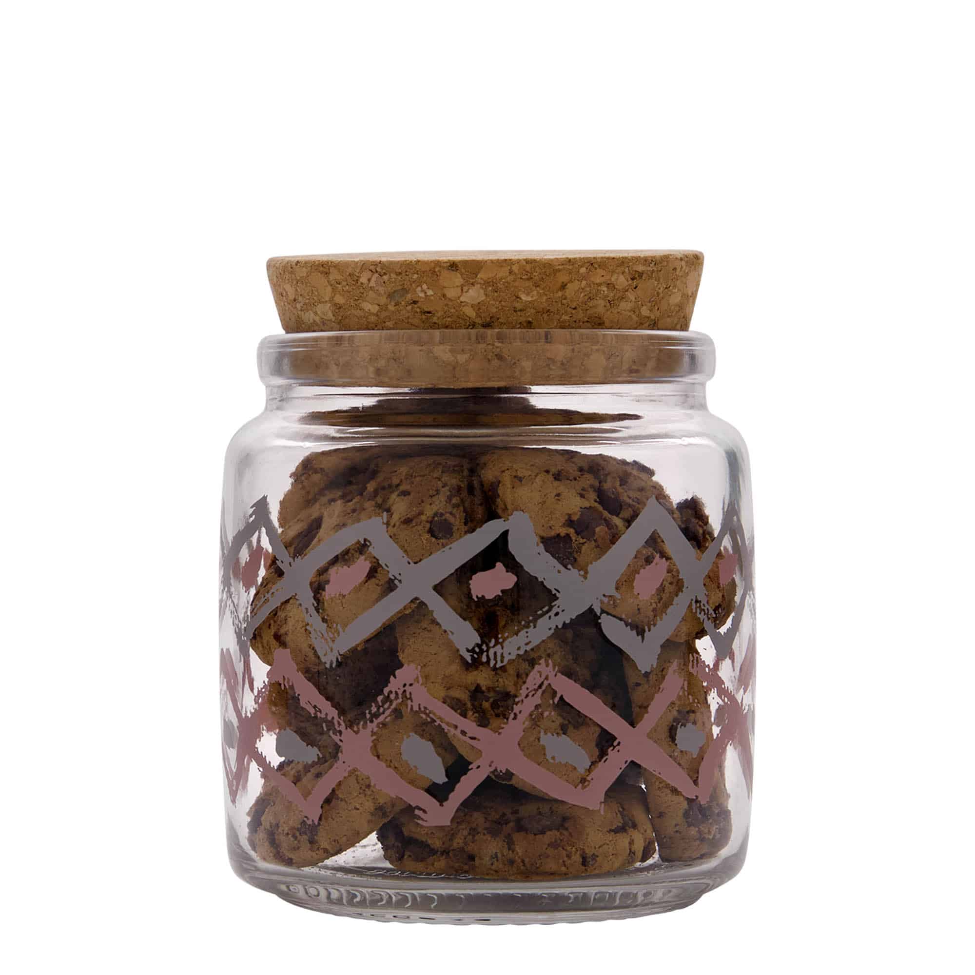 750 ml korkglas 'Giara', motiv: Manolibera rosa, munding: kork
