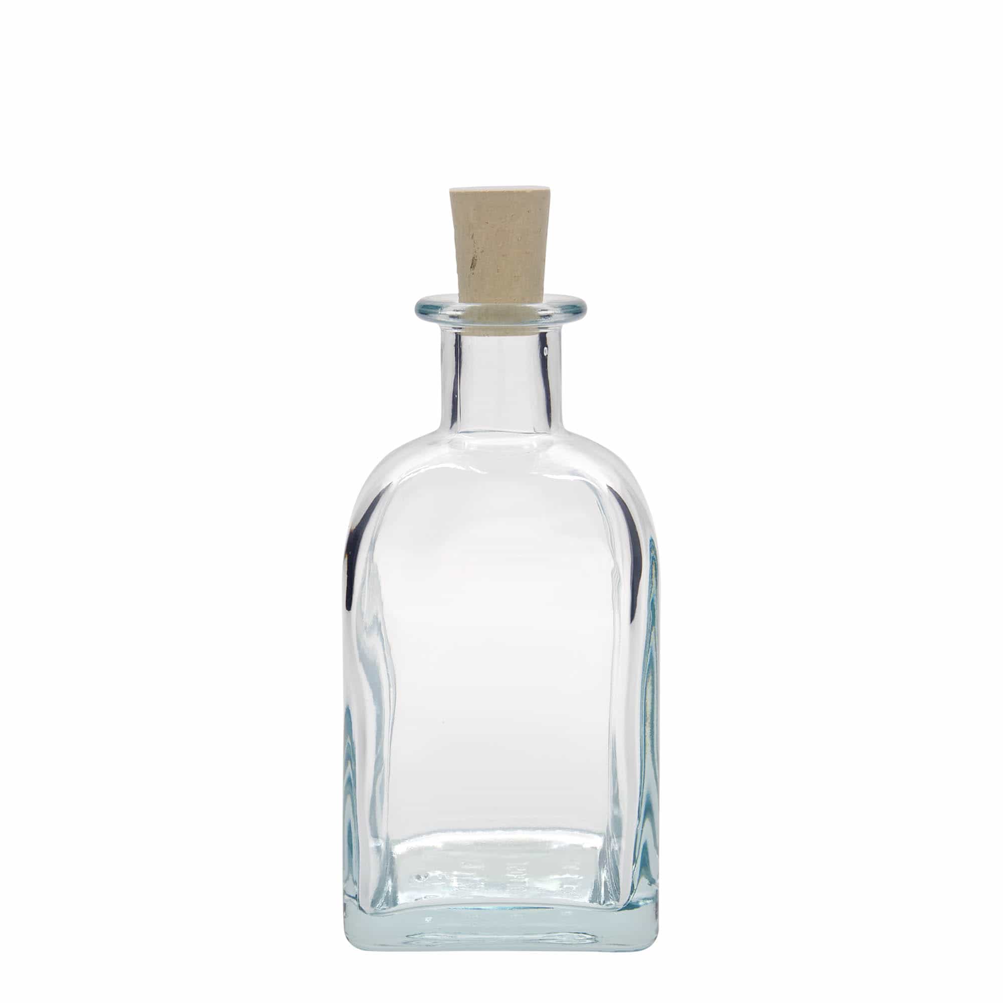 350 ml glasflaske apoteker 'Carré', kvadratisk, åbning: Kork