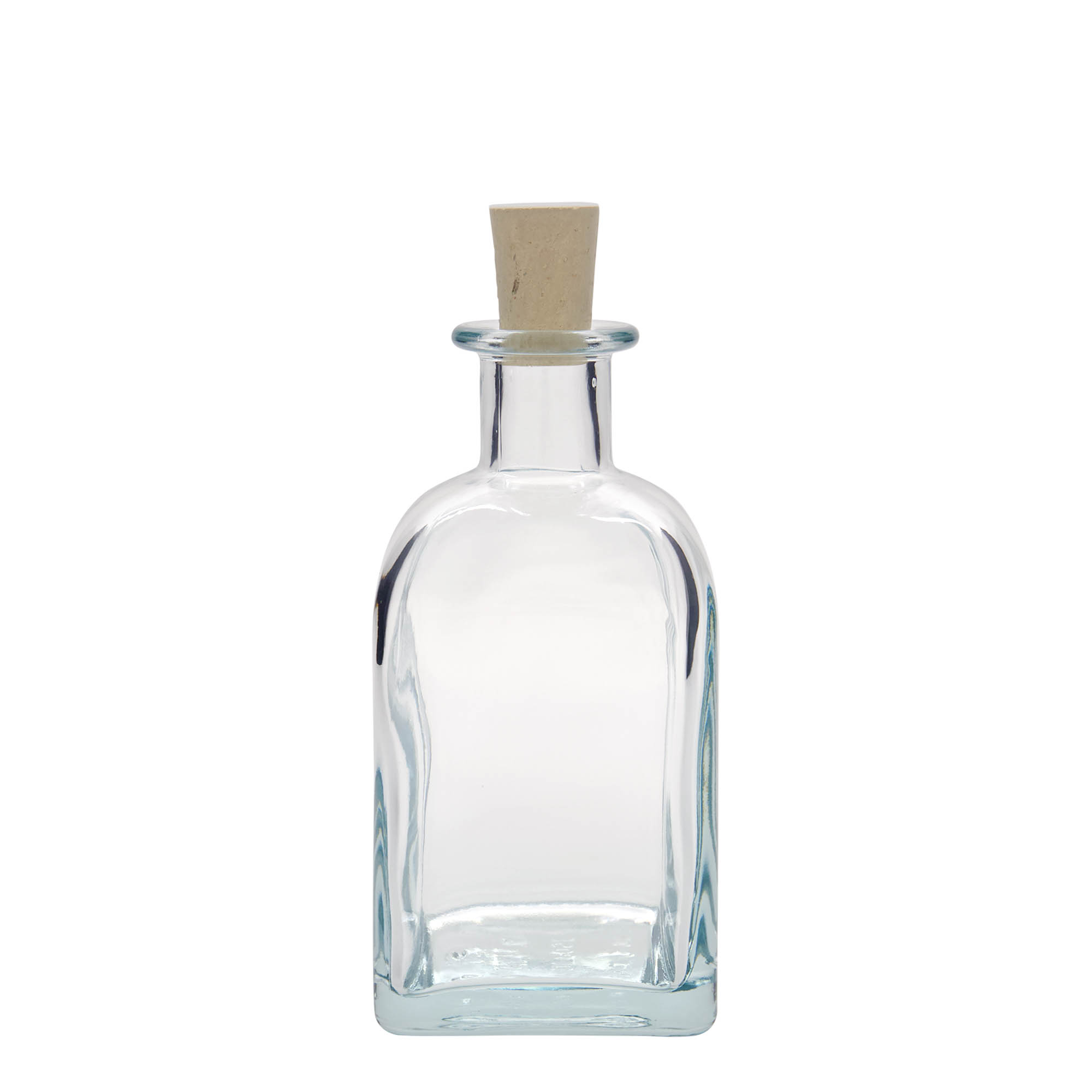 350 ml glasflaske Apotheker Carré, firkantet, åbning: kork