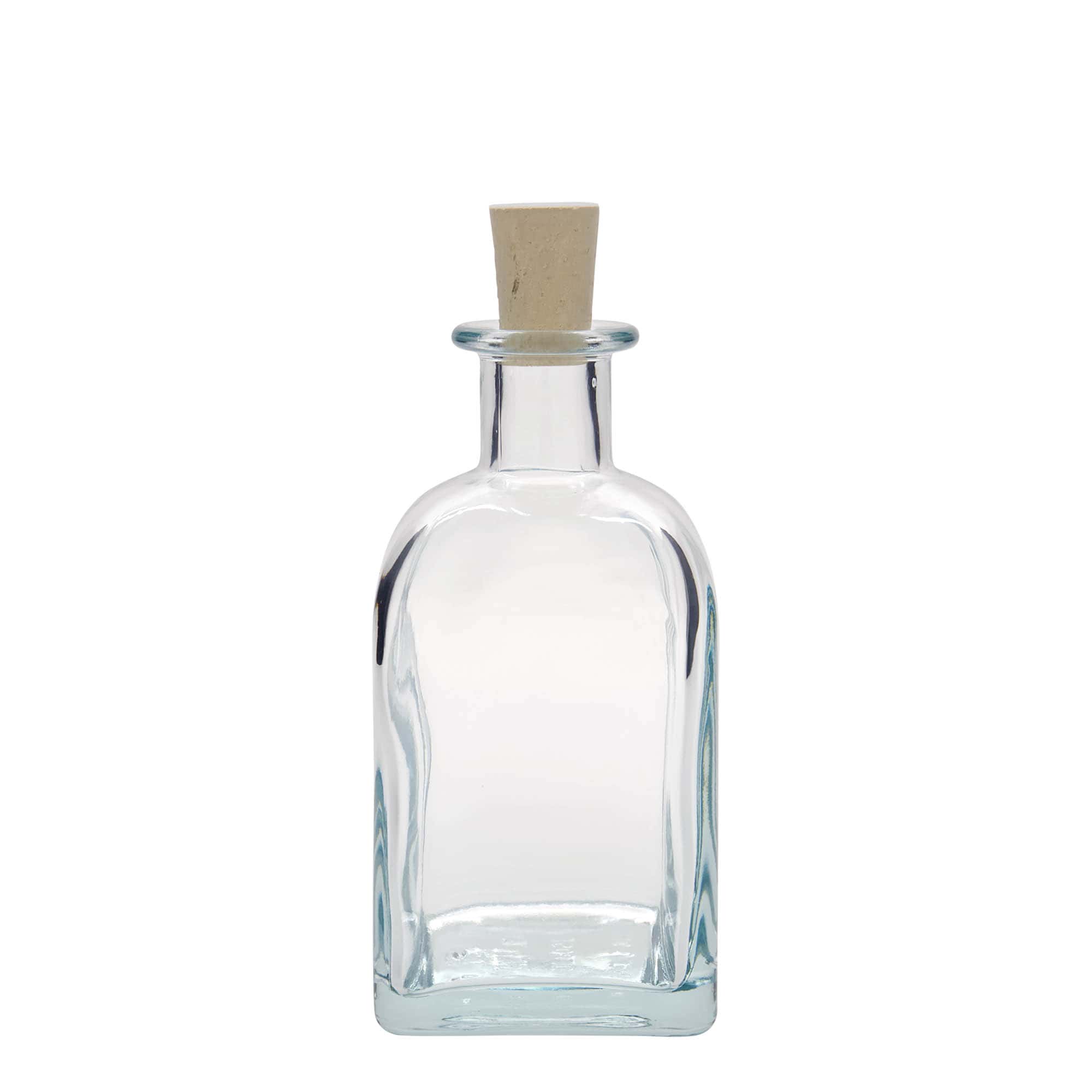 350 ml glasflaske Apotheker Carré, firkantet, åbning: kork