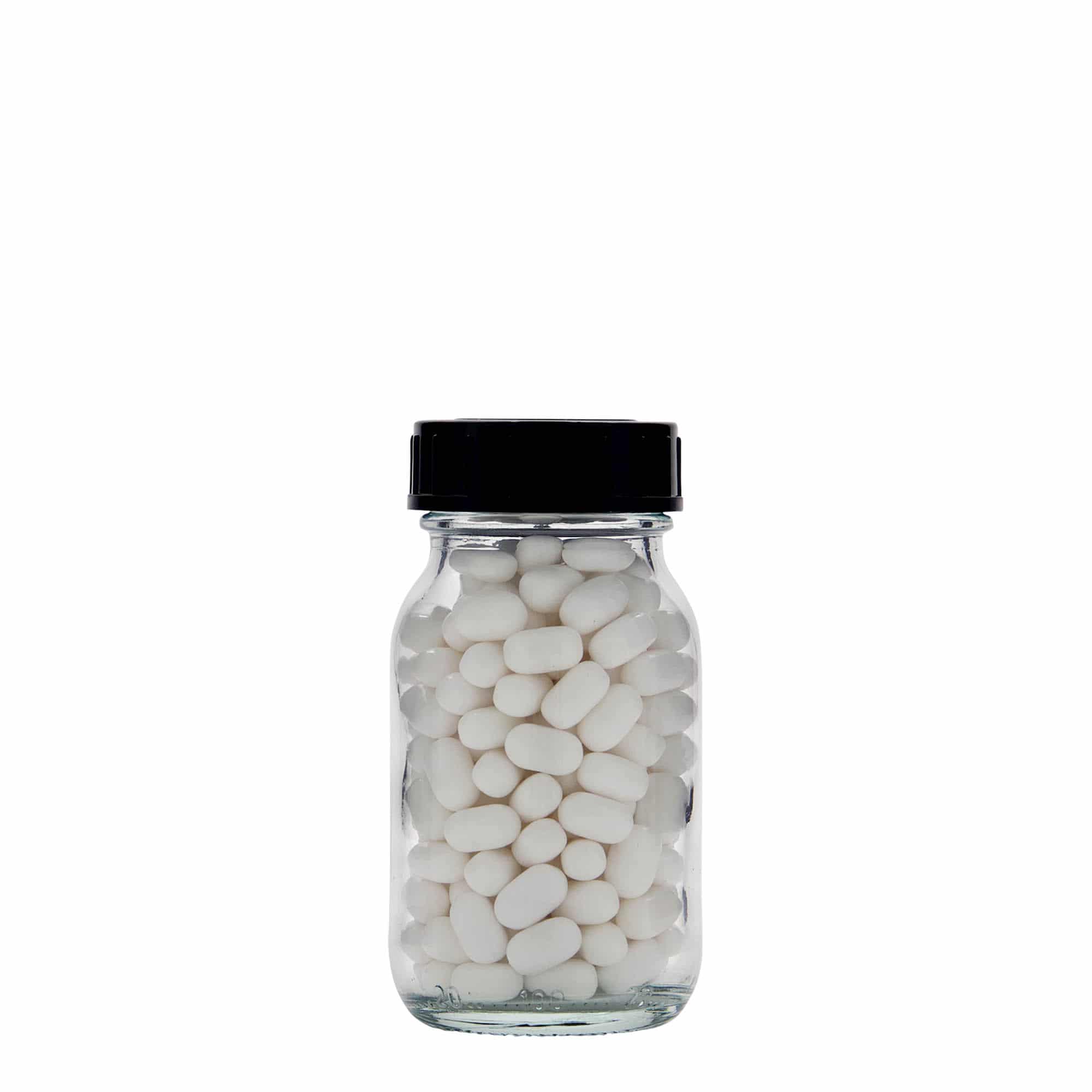 100 ml bredhalsglas, åbning: DIN 40