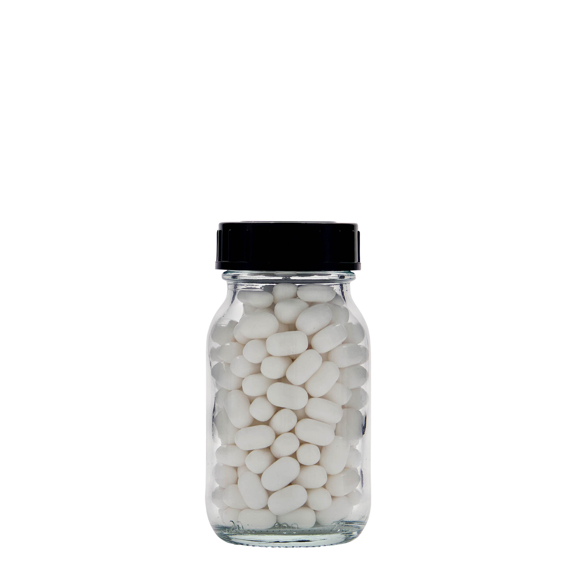 100 ml bredhalsglas, åbning: DIN 40