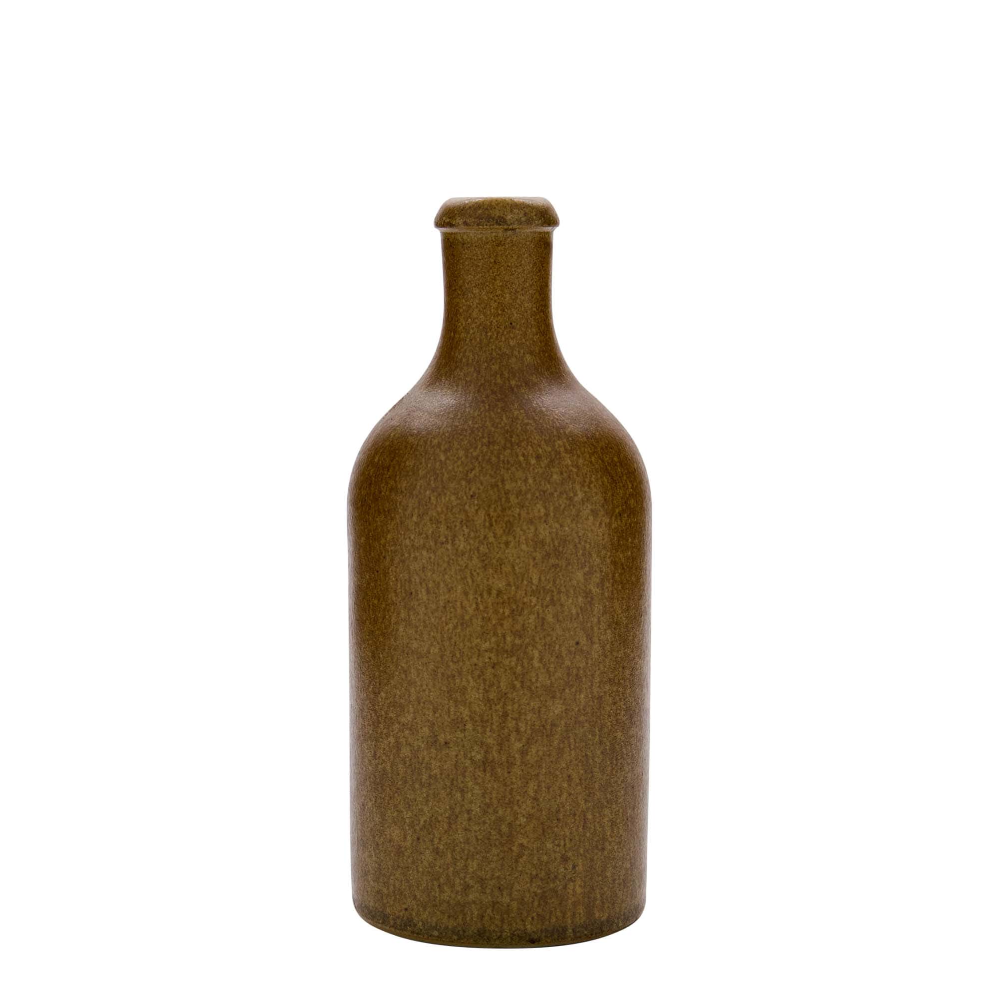 500 ml tonkrukke, stentøj, brun-krystal, åbning: kork