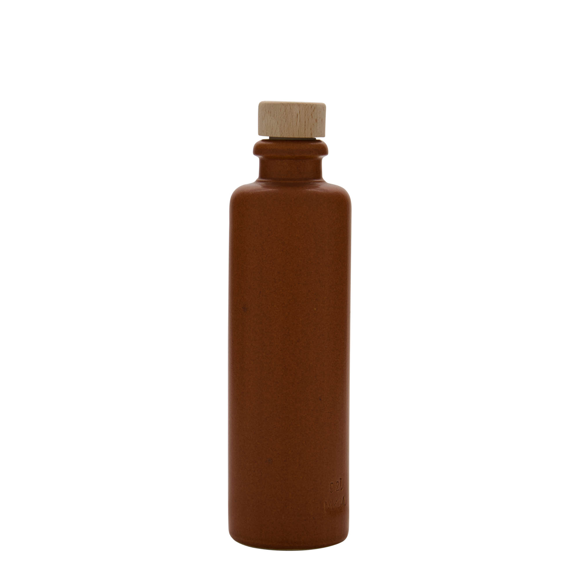 200 ml tonkrukke, stentøj, rødbrun, åbning: kork