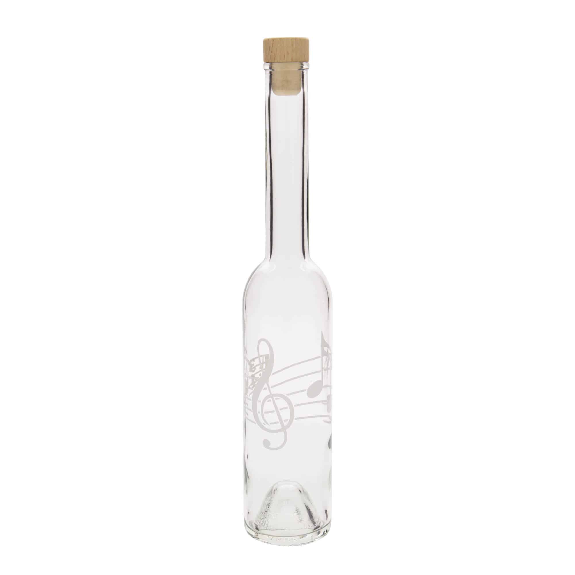 350 ml glasflaske 'Opera', motiv: Musiknoder, åbning: Kork