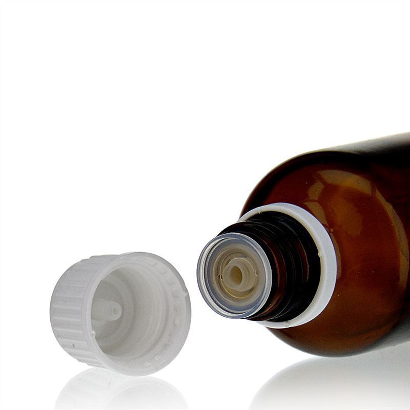 Skruelåg med drypindsats, PE-plast, hvid, til åbning: DIN 18 Skruelåg med drypindsats, PE-plast, hvid, til åbning: DIN 18