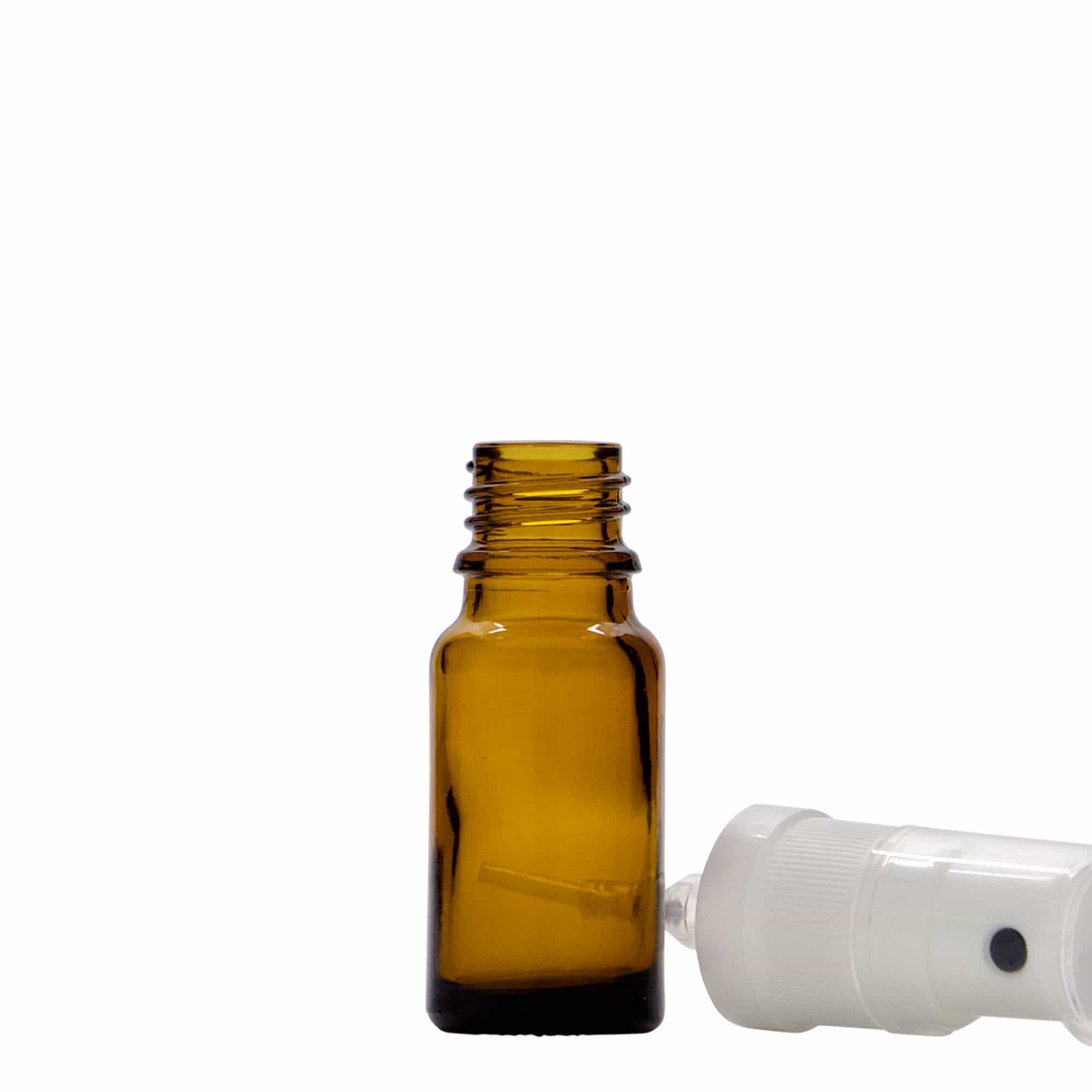 10 ml sprayflaske medicin, glas, brun, munding: DIN 18