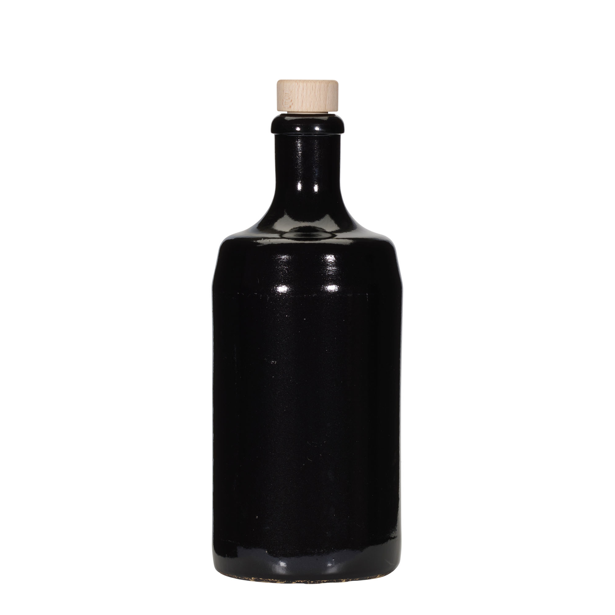 700 ml Tonkrukke 'Calvados, stentøj, sort, munding: kork