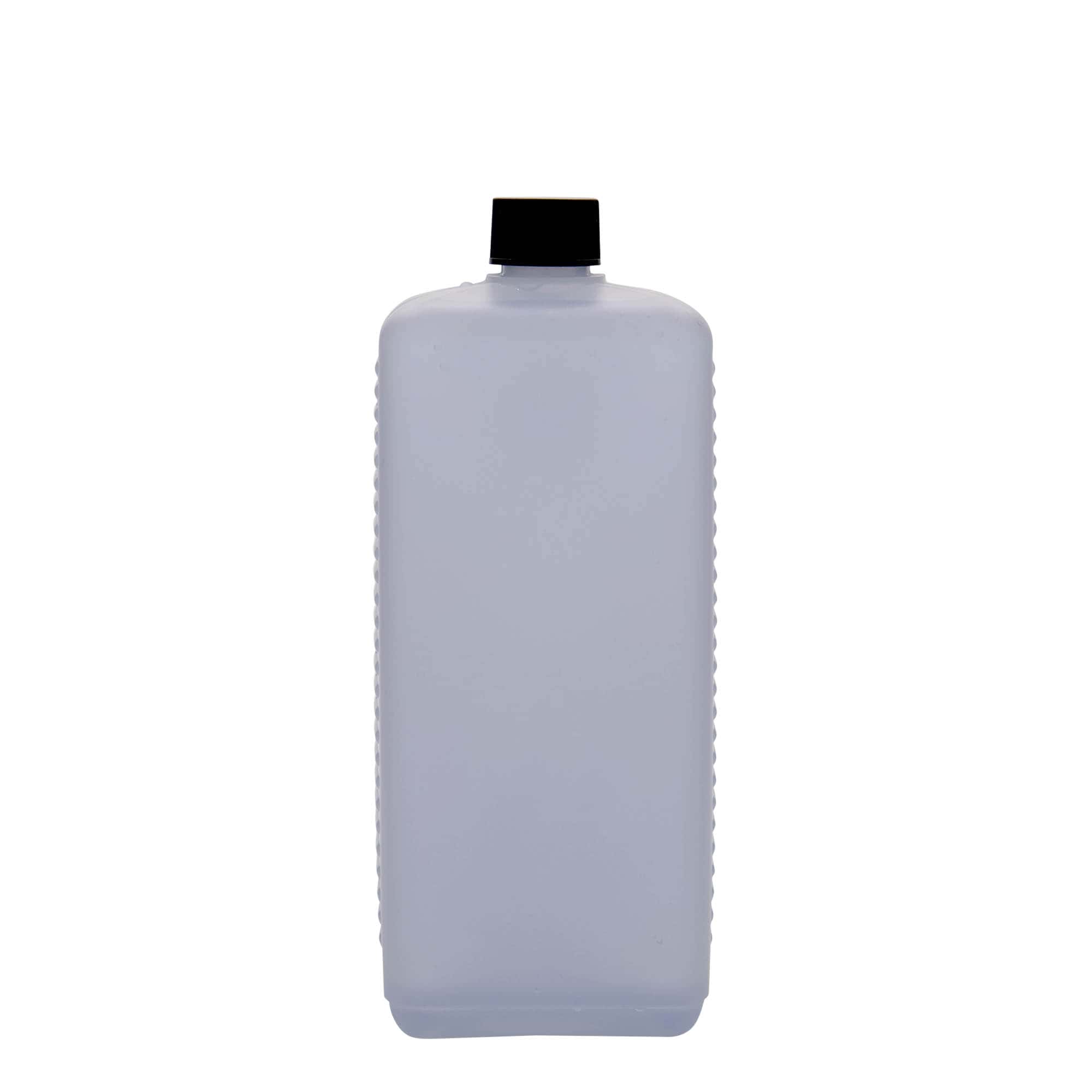 1.000 ml kande, rektangulær, HDPE-plast, natur, åbning: DIN 25 EPE