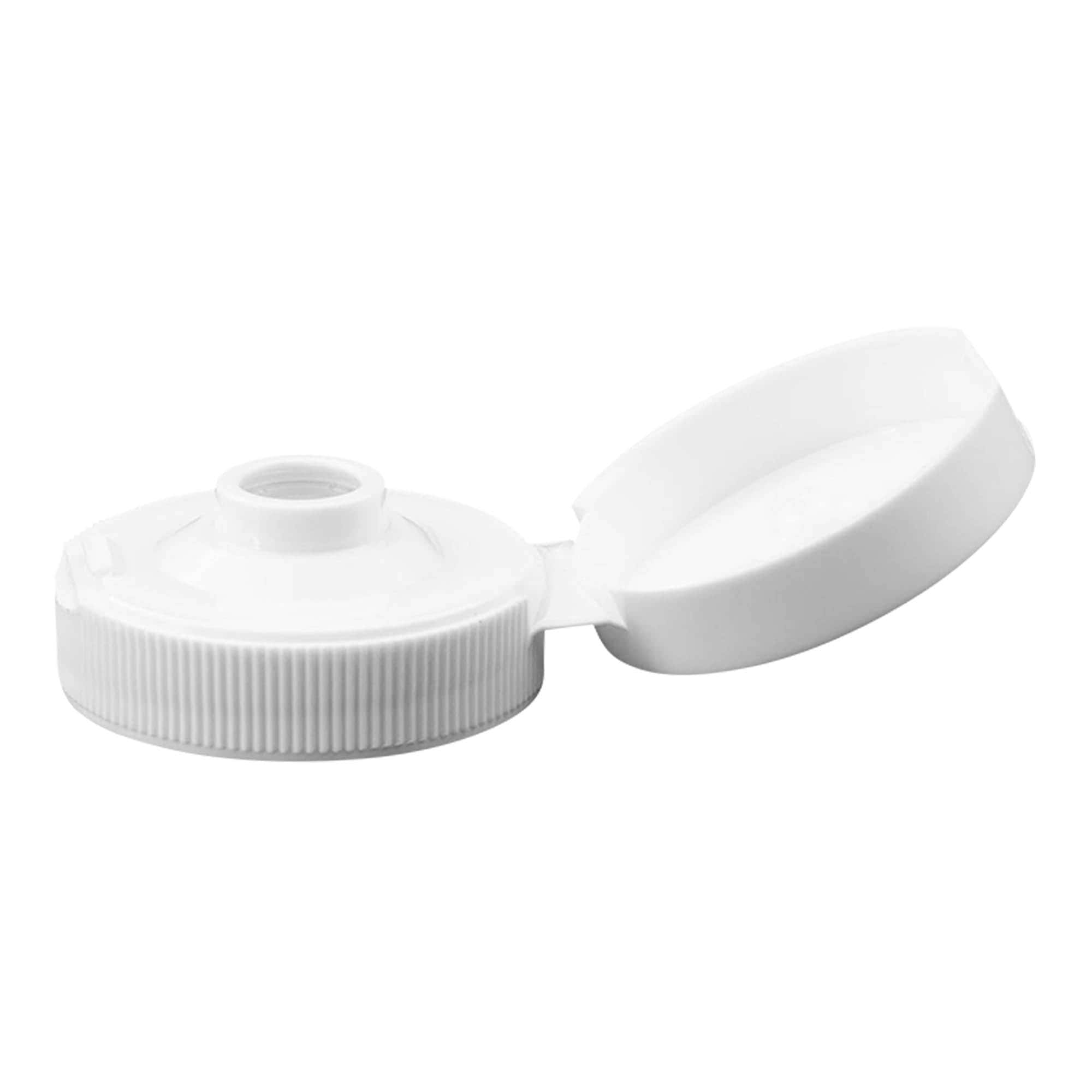 Skruelåg med klapled, PP-plast, hvid, til åbning: 38/400