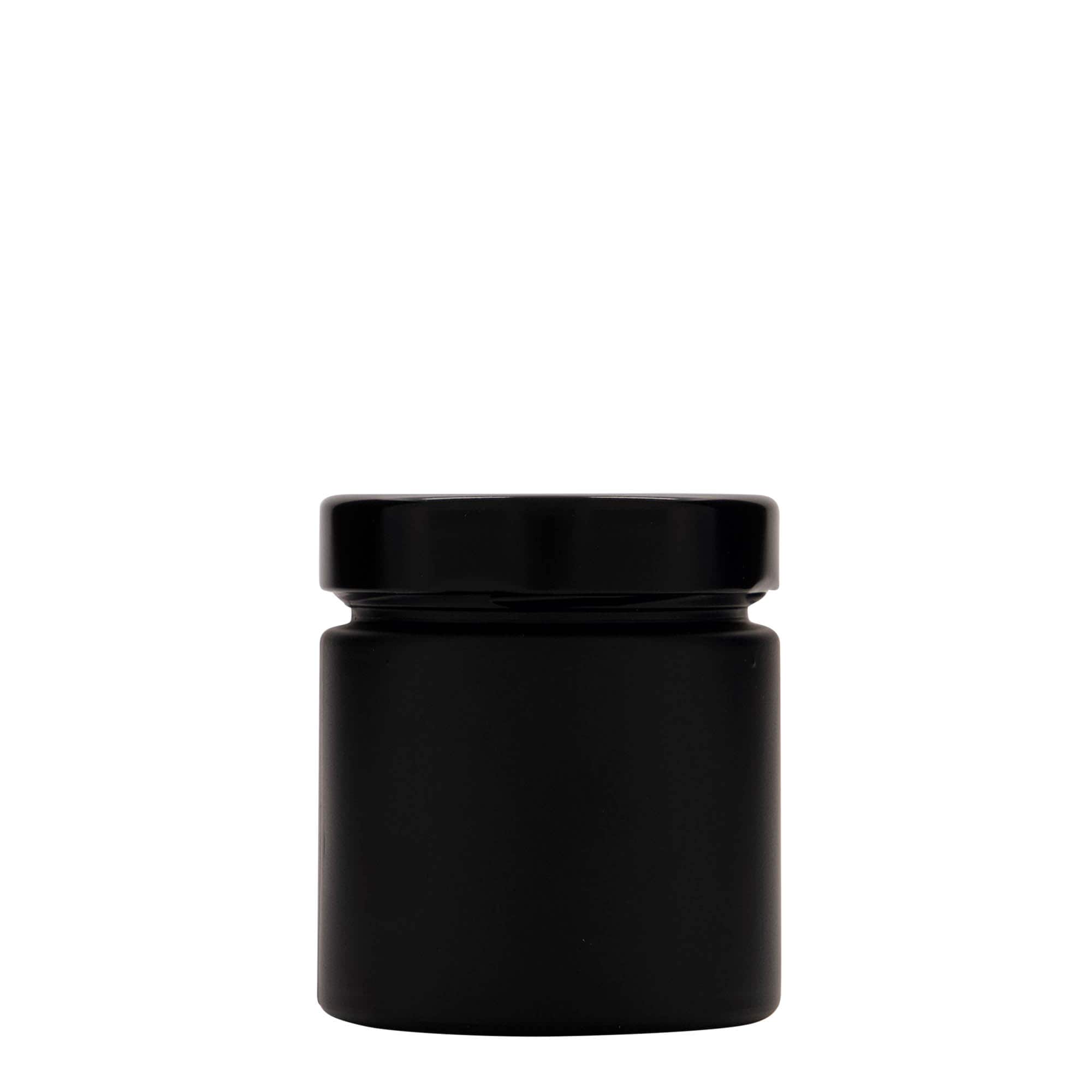 220 ml rundt glas 'Aurora', sort, åbning: Deep-Twist-Off (DTO 66)